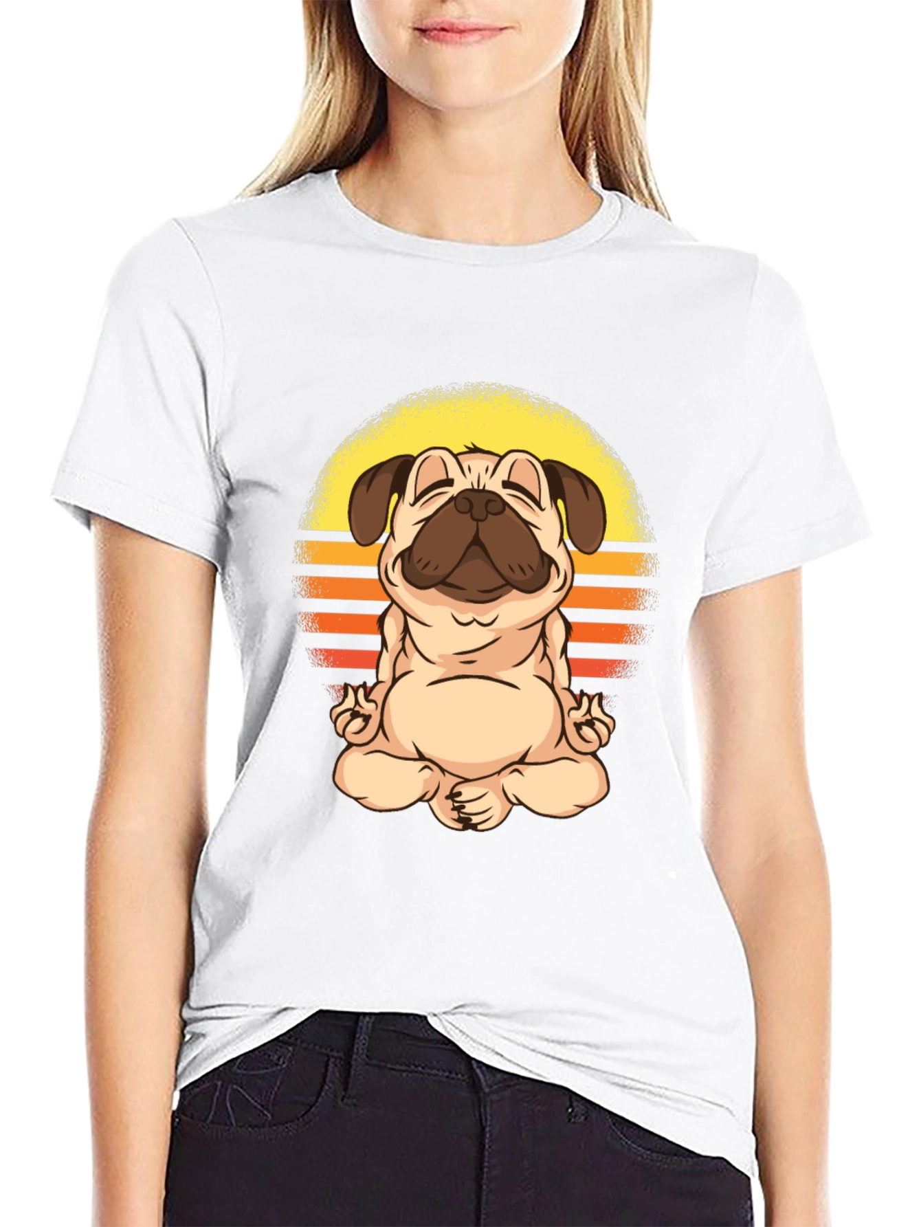 Zen Pug T-Shirt - Meditating Dog Graphic Tee