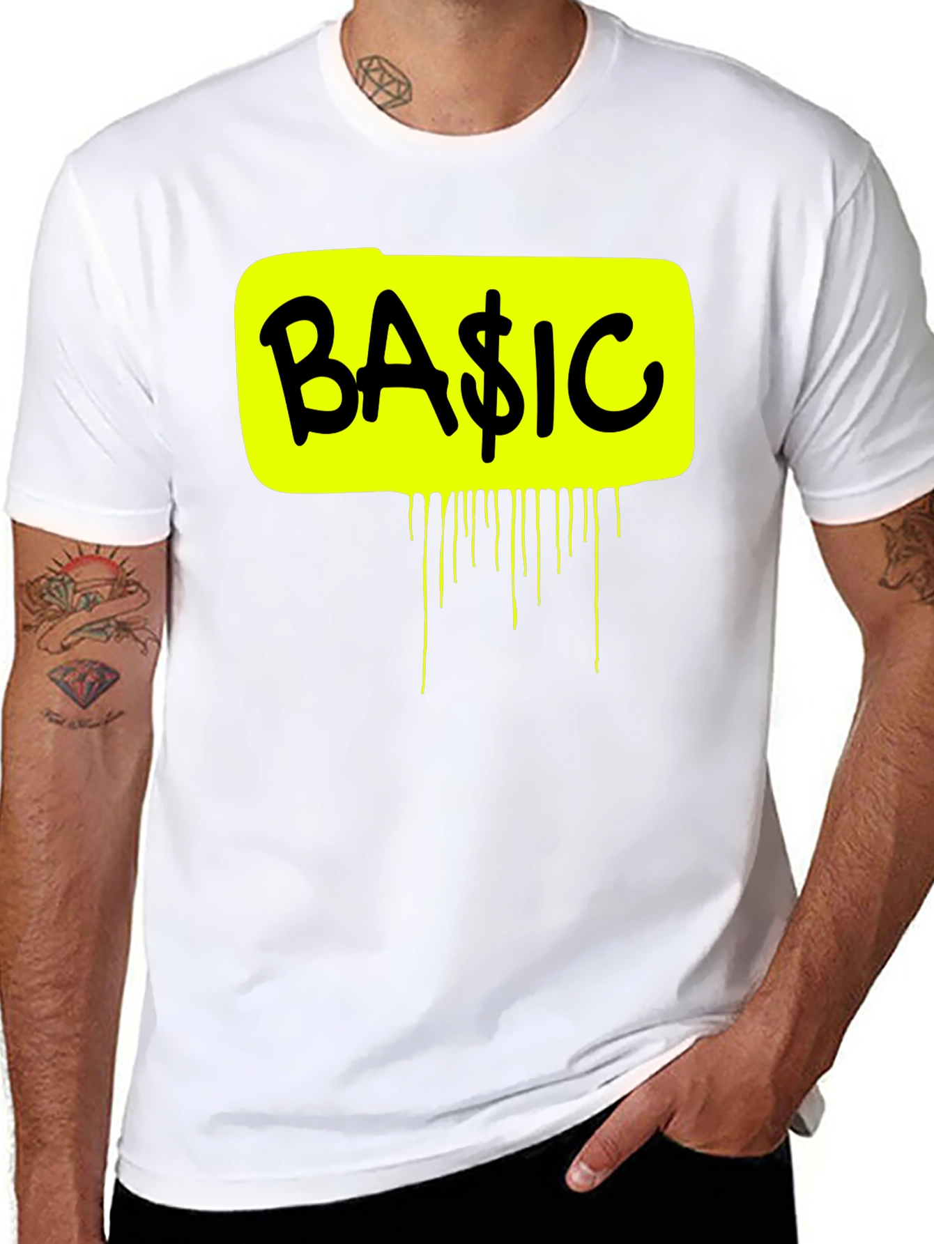 Basic Graphic Tee - Mens Black Short Sleeve