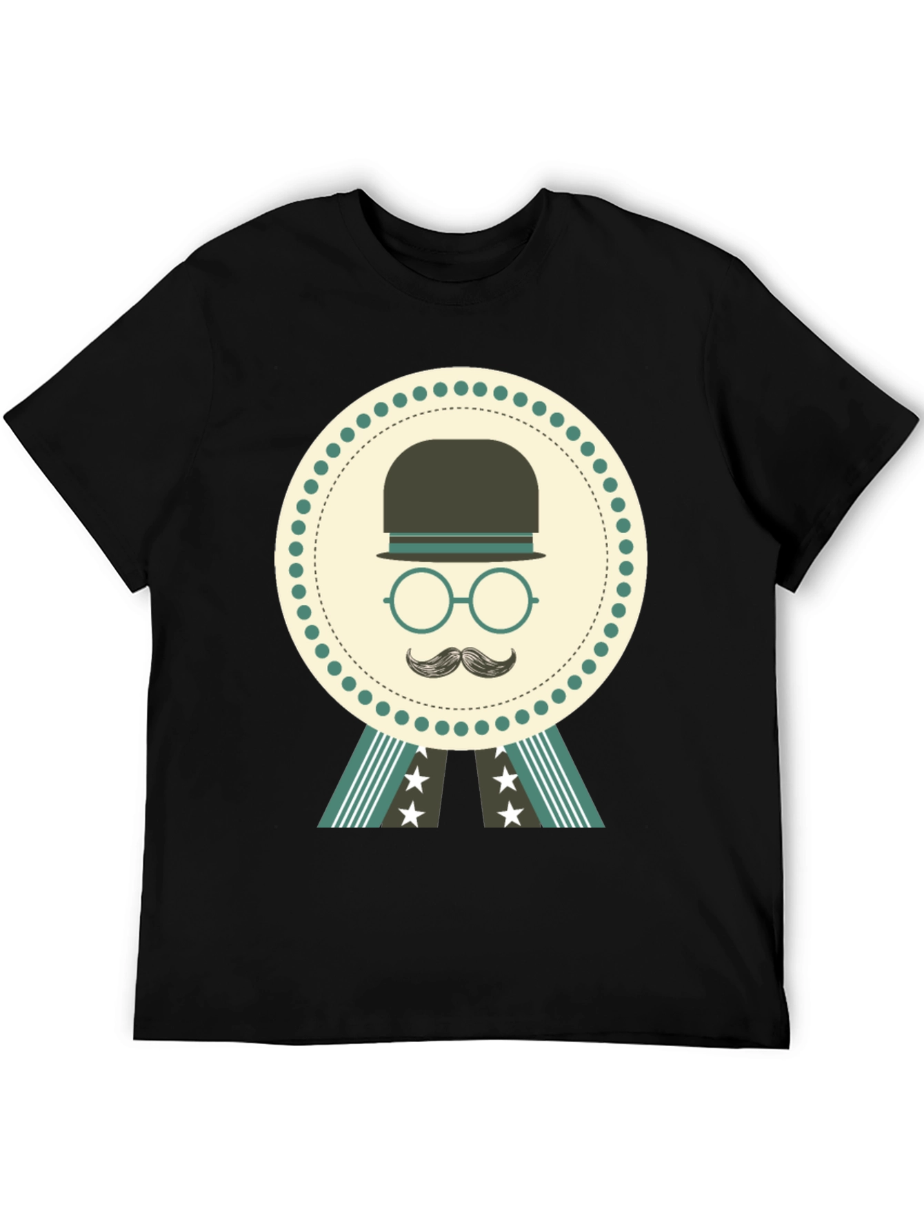 Retro Gentleman Graphic T-Shirt - Black