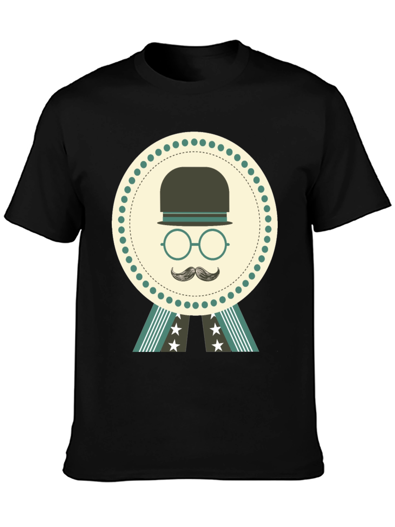 Retro Gentleman Graphic T-Shirt - Black