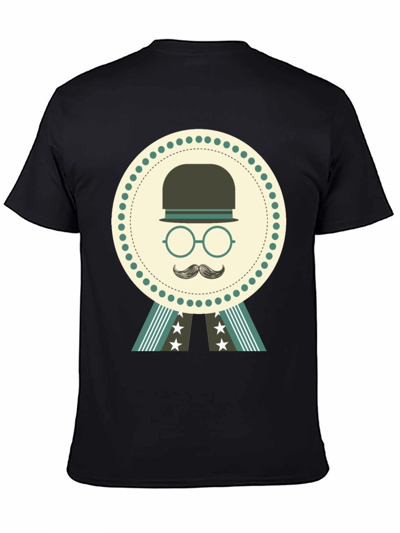 Retro Gentleman Graphic T-Shirt - Black