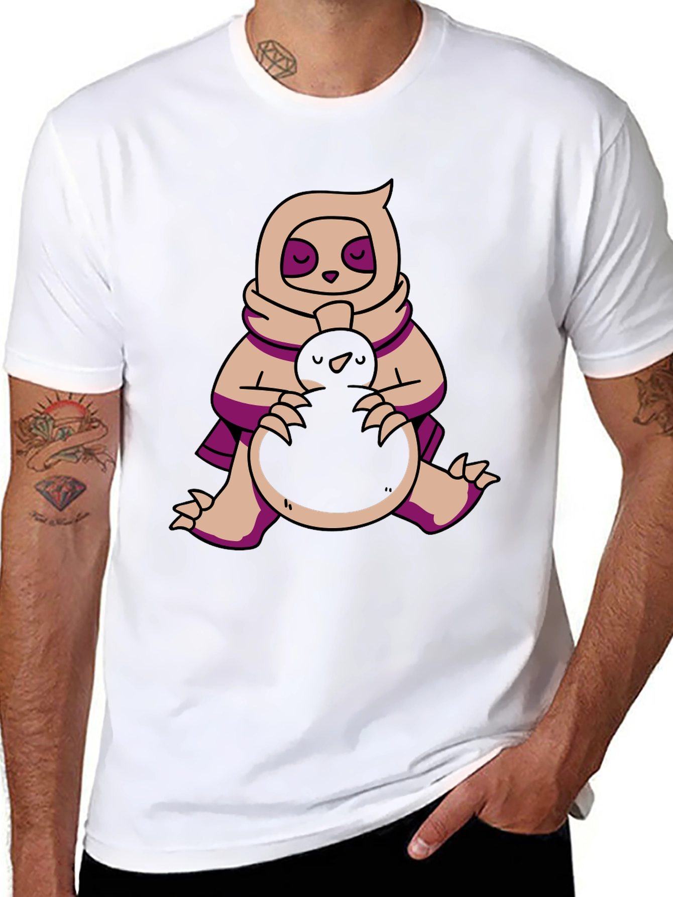 Sloth & Bird T-Shirt - Cute Graphic Tee
