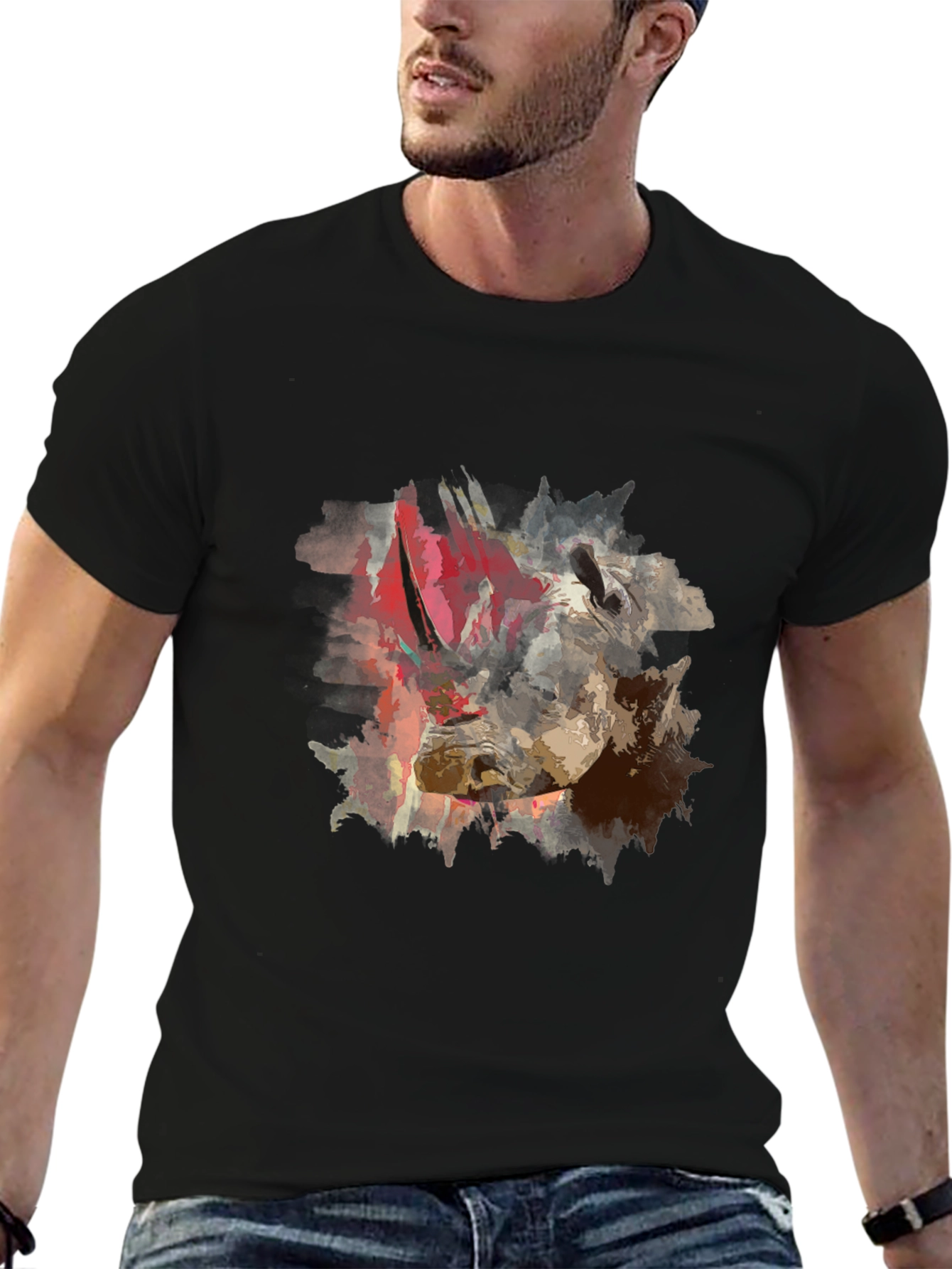 Abstract Art Graphic Black T-Shirt
