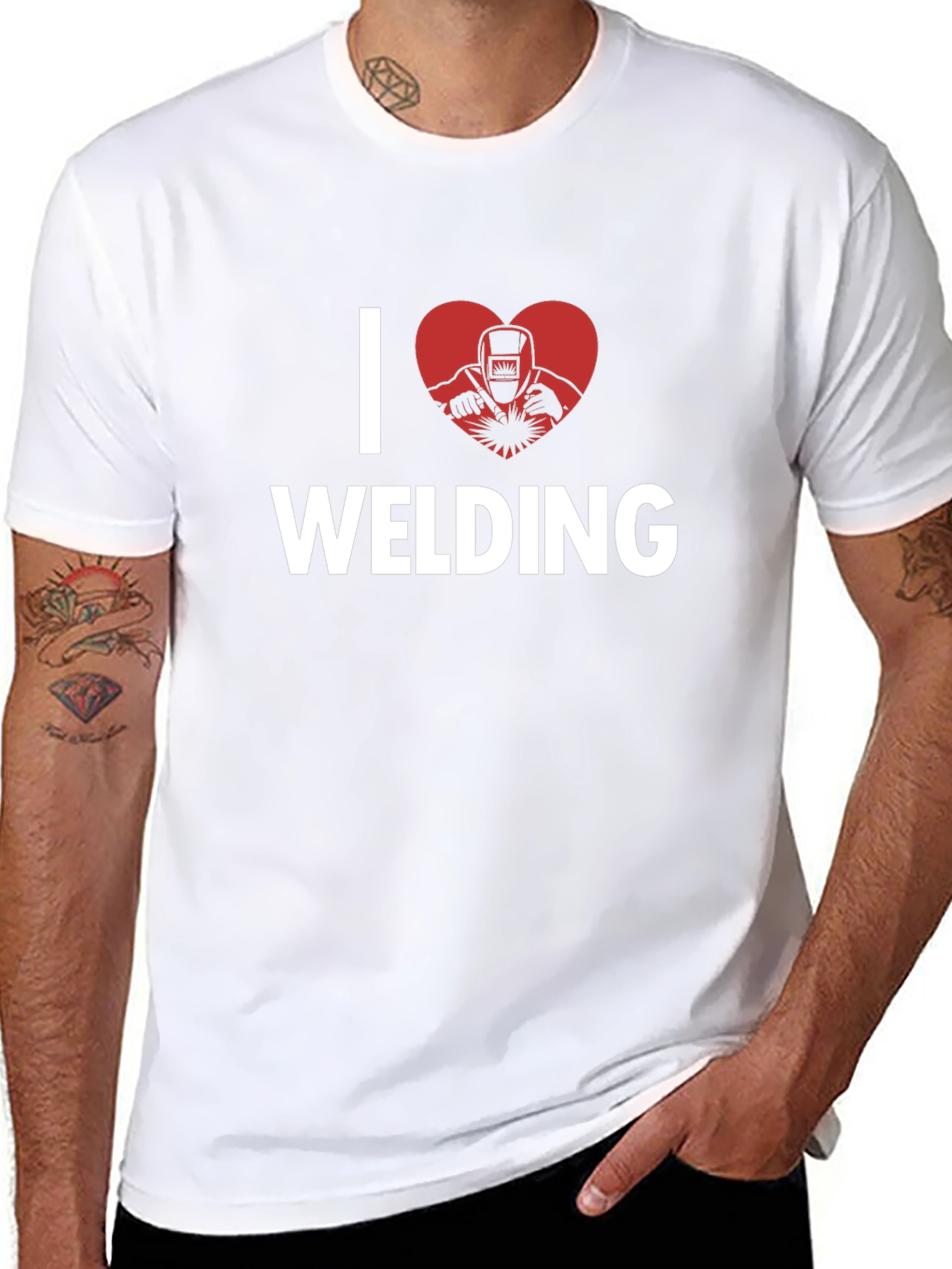 I Love Welding Graphic T-Shirt - Black Cotton Tee