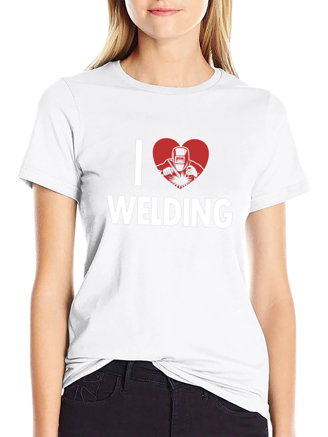I Love Welding Graphic T-Shirt - Black Cotton Tee