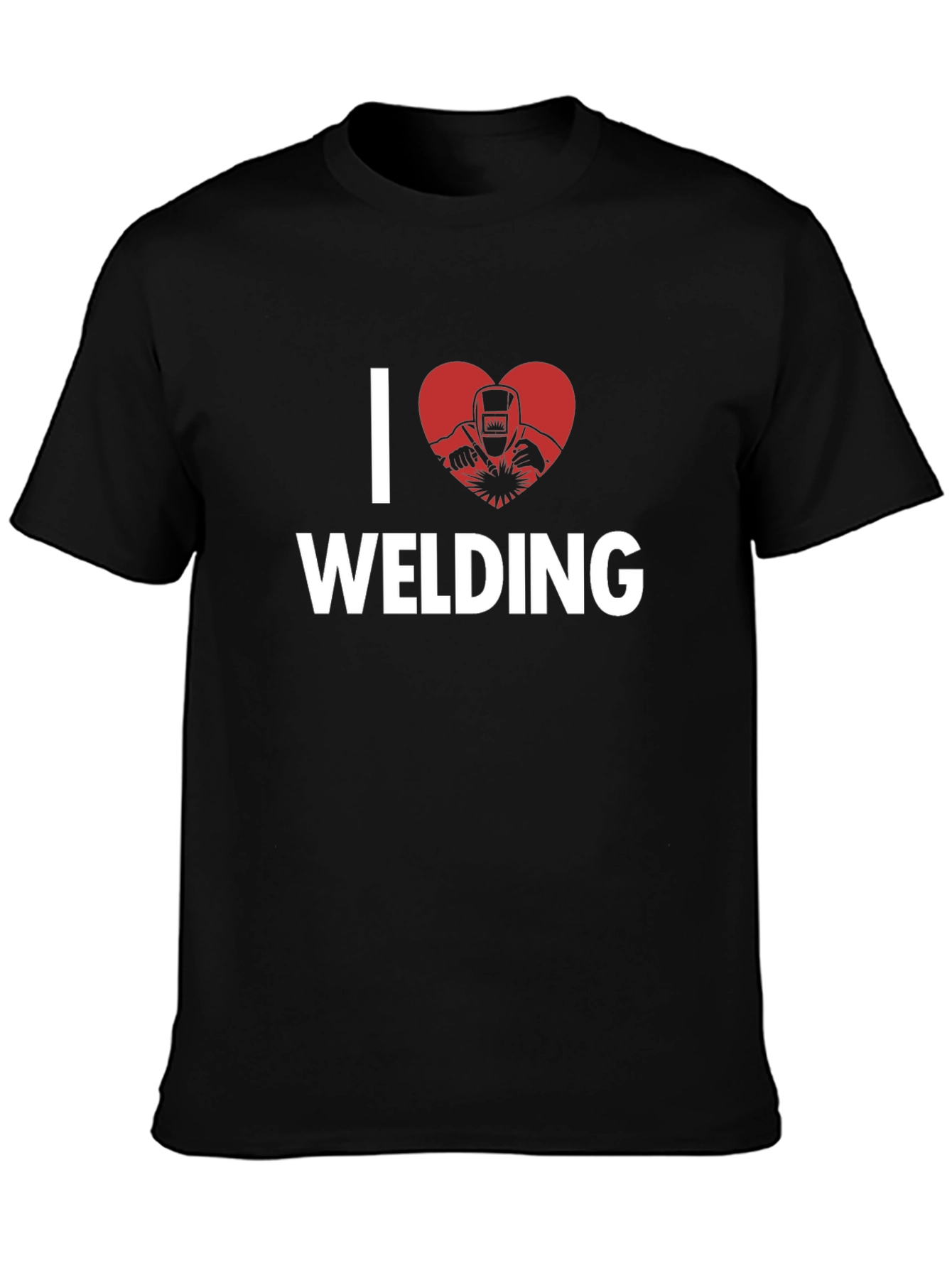 I Love Welding Graphic T-Shirt - Black Cotton Tee