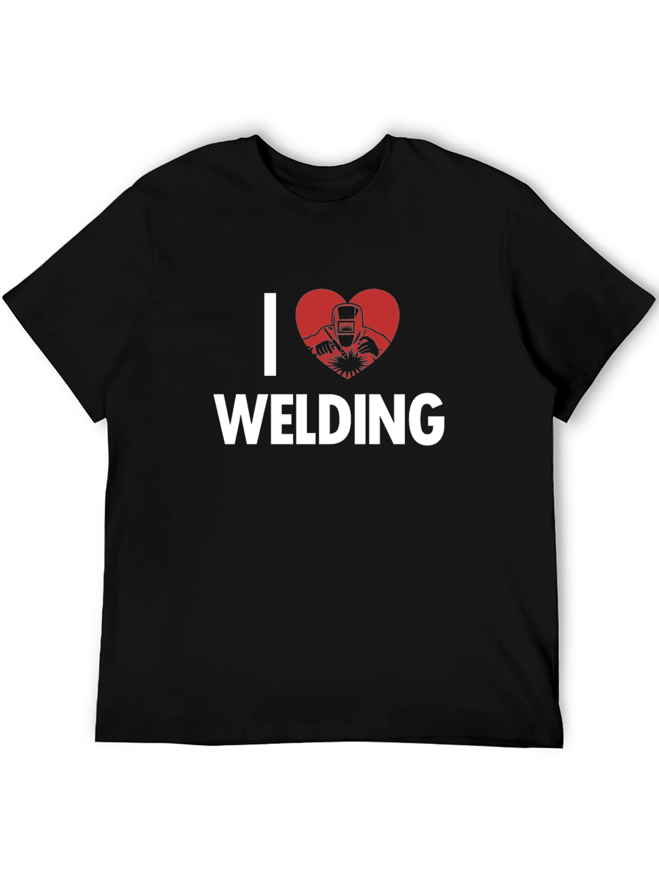 I Love Welding Graphic T-Shirt - Black Cotton Tee