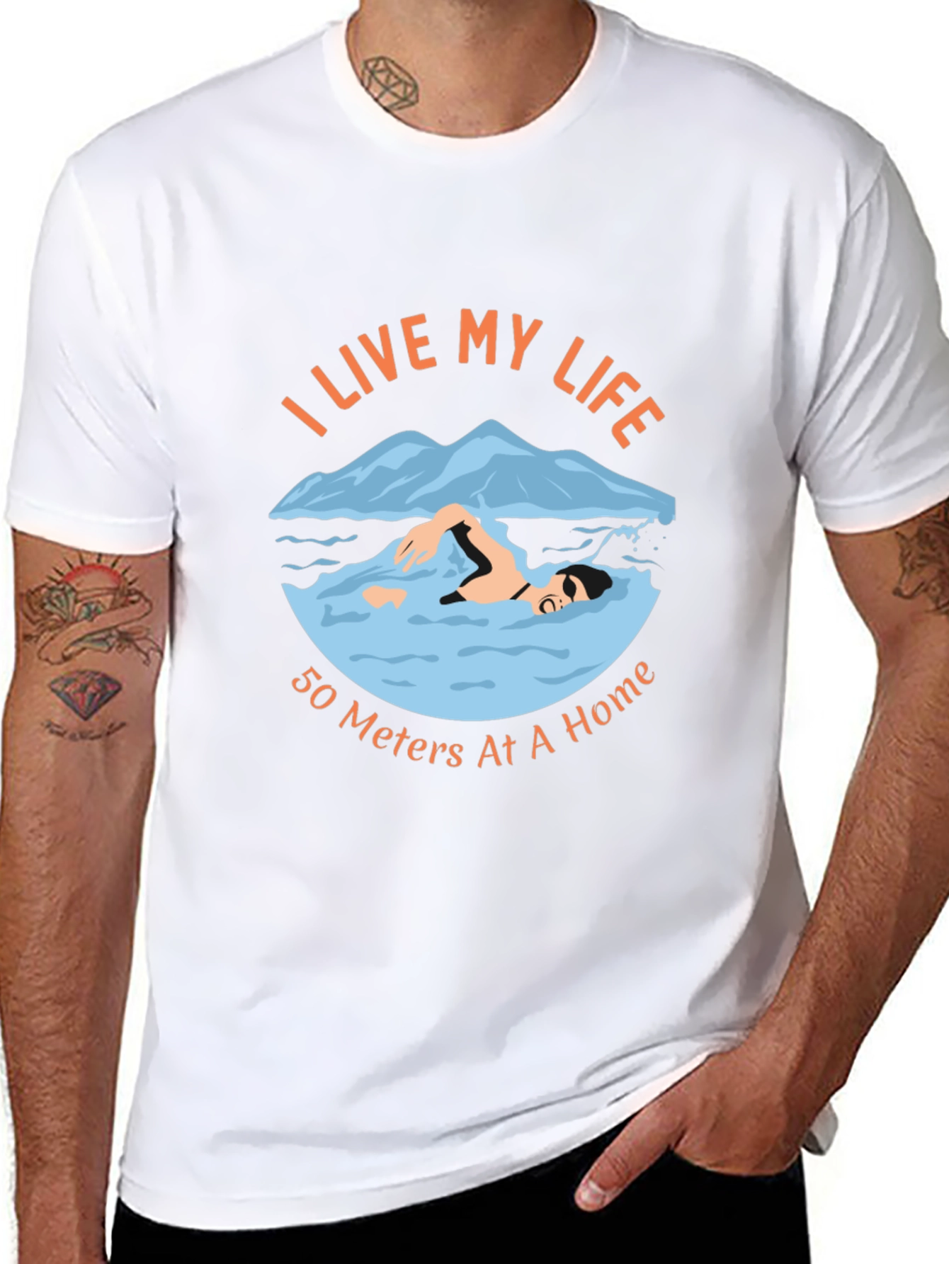 I Live My Life Swimming T-Shirt