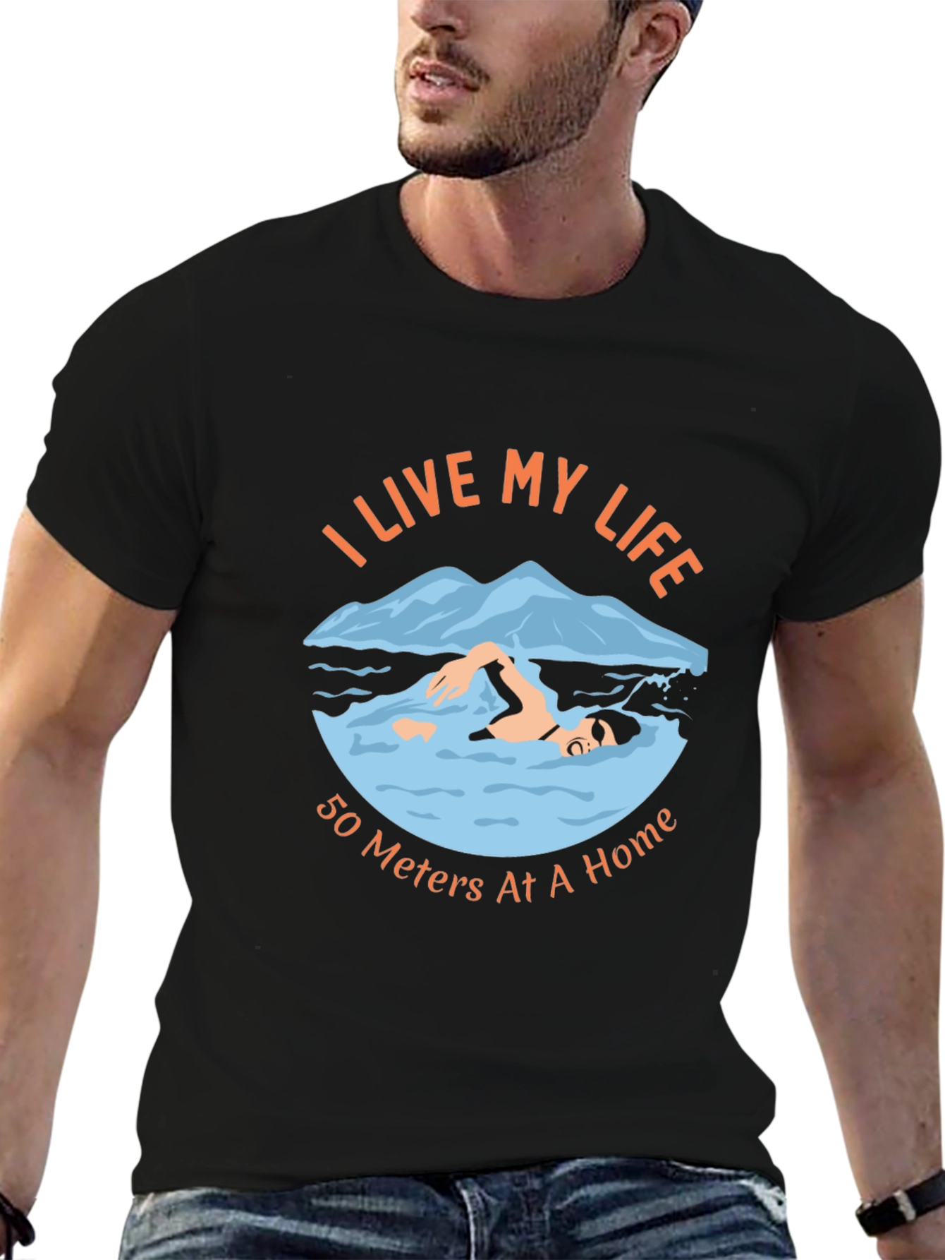 I Live My Life Swimming T-Shirt
