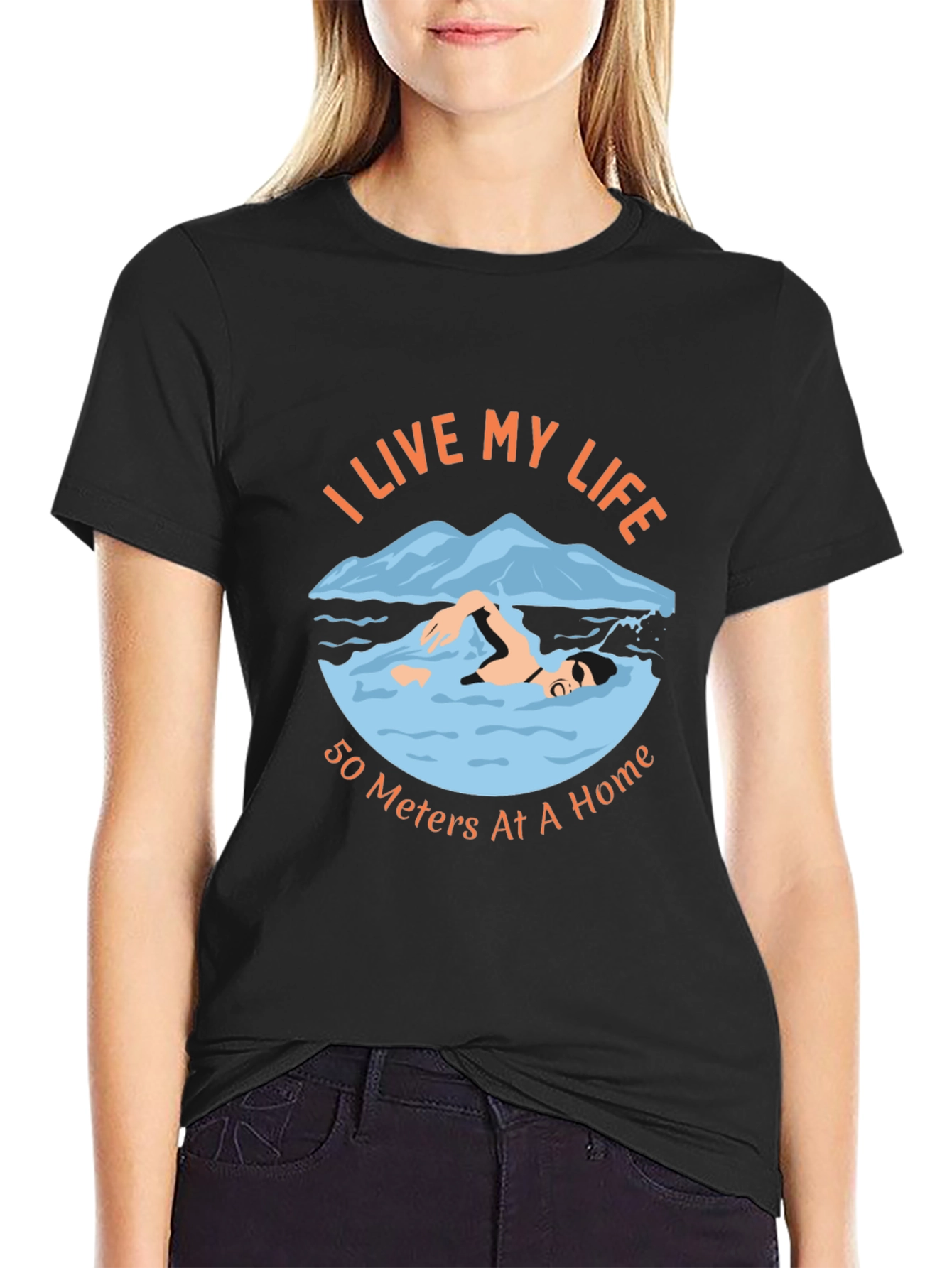 I Live My Life Swimming T-Shirt