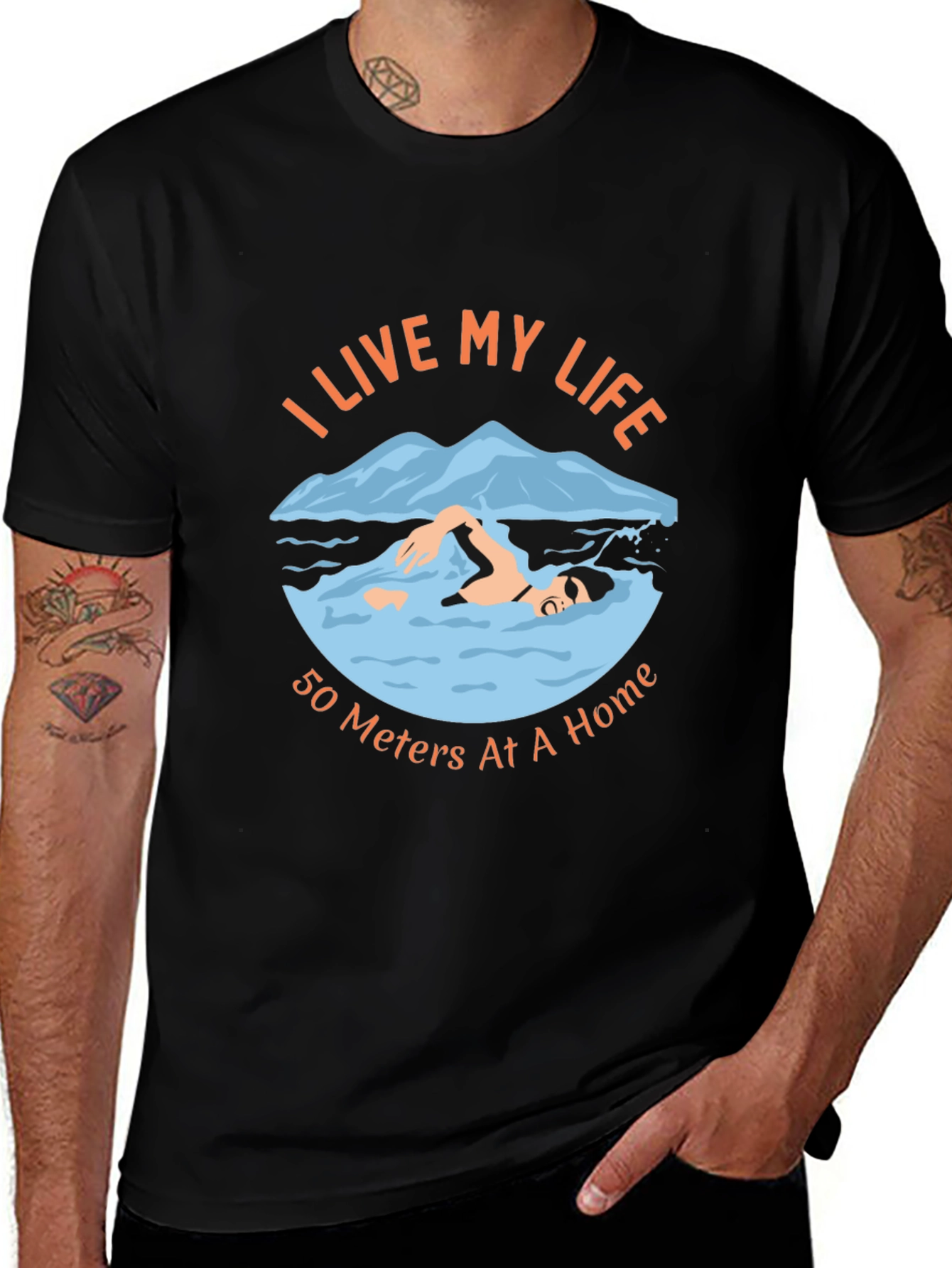 I Live My Life Swimming T-Shirt