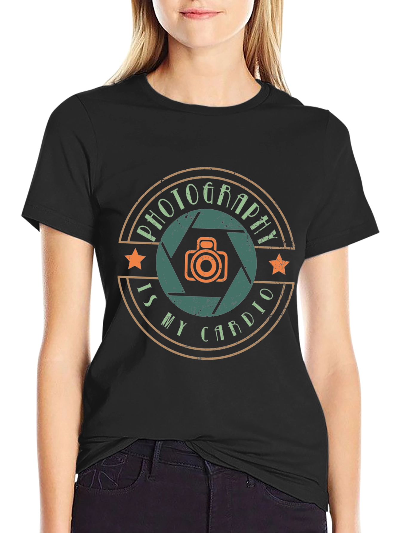 Photography Is My Cardio Black T-Shirt