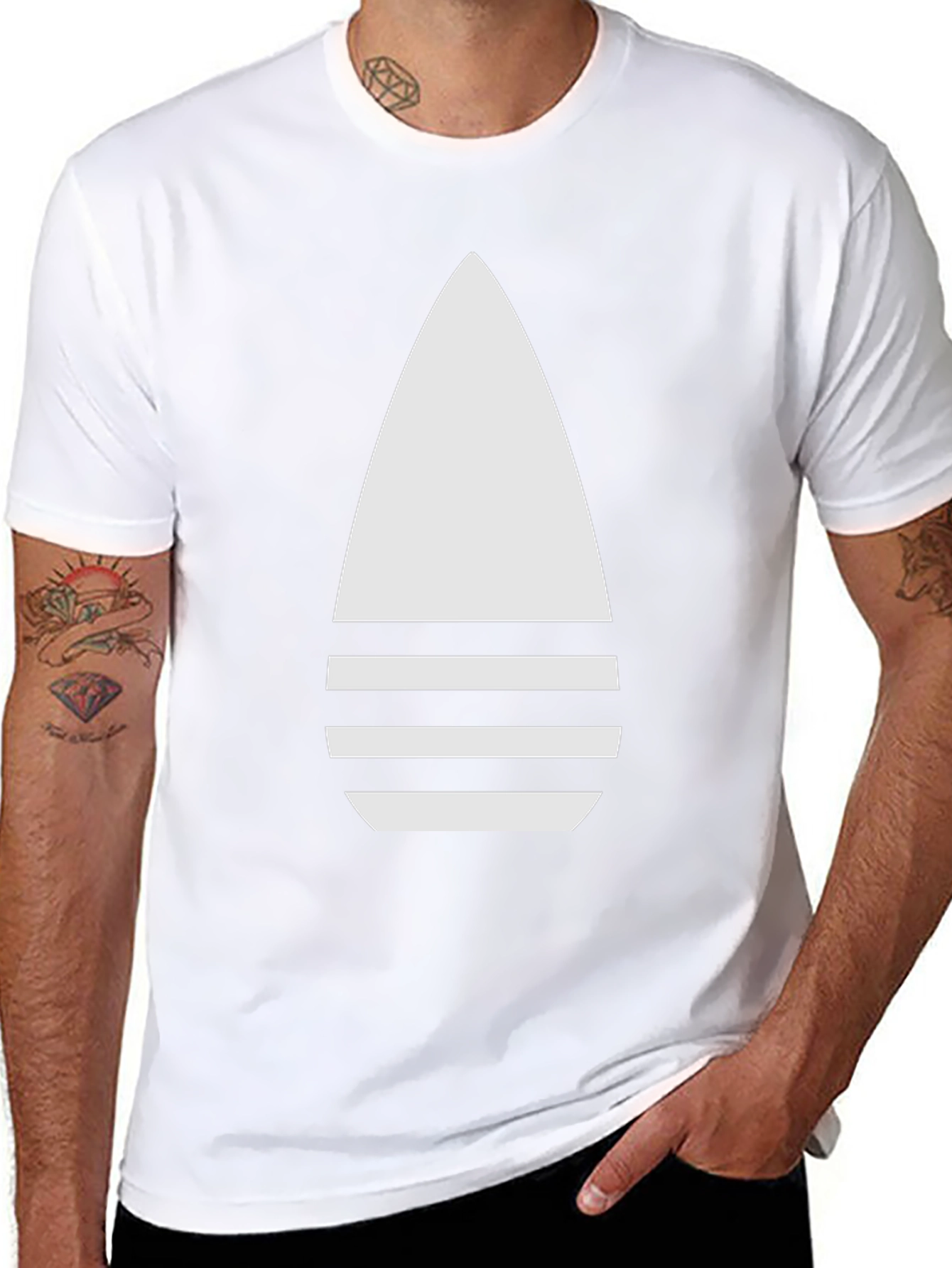 Modern Black T-Shirt with Abstract White Design