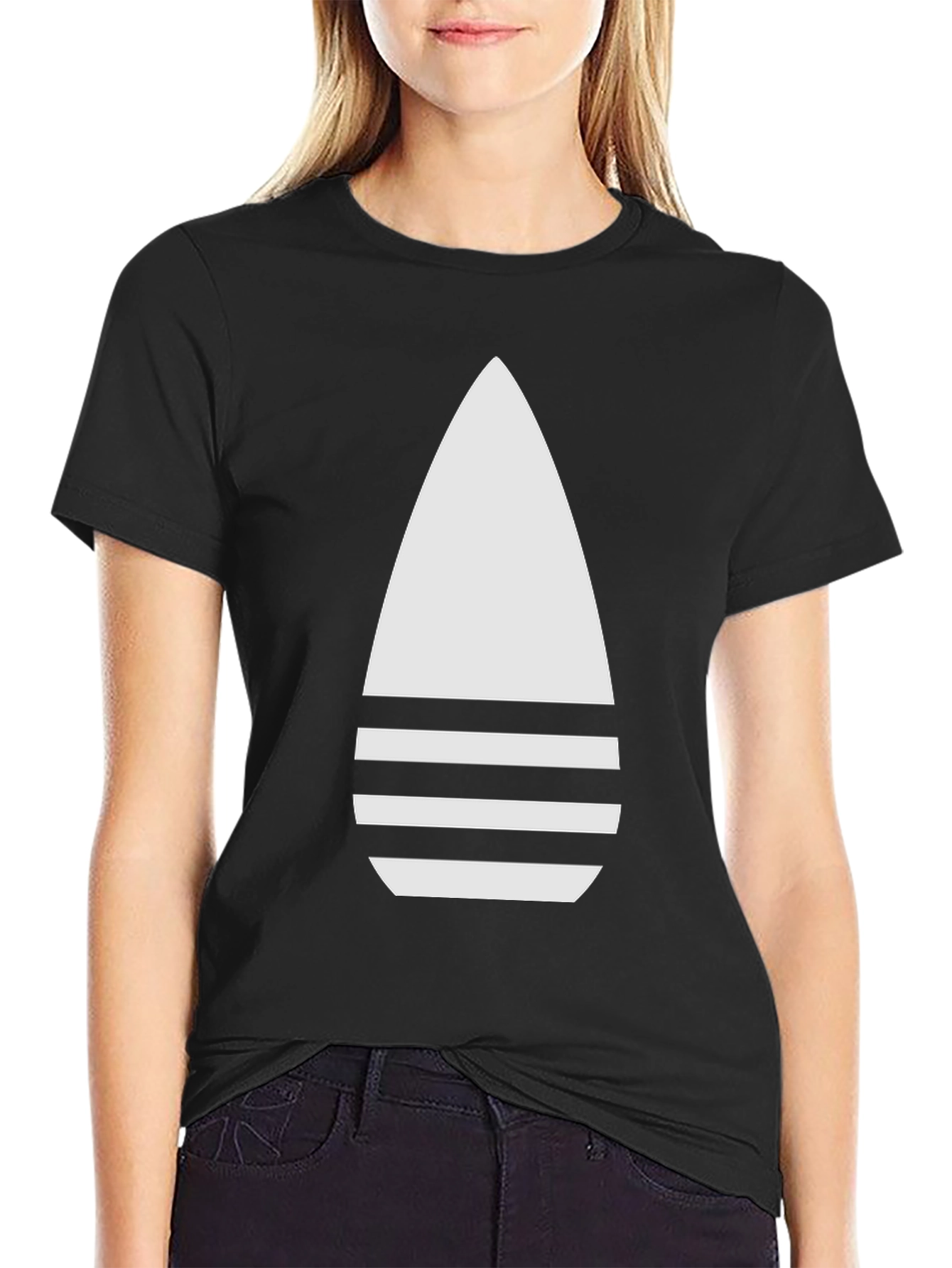 Modern Black T-Shirt with Abstract White Design