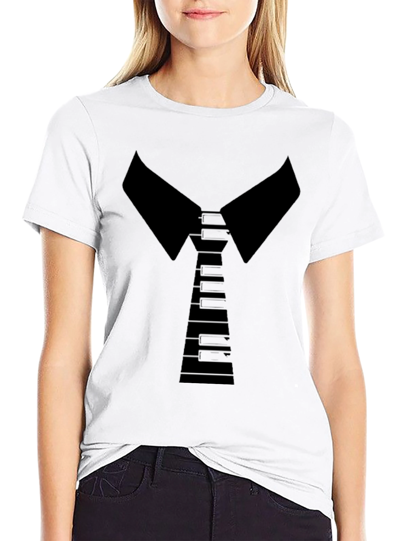 Piano Tie T-Shirt - Stylish Musician Tee