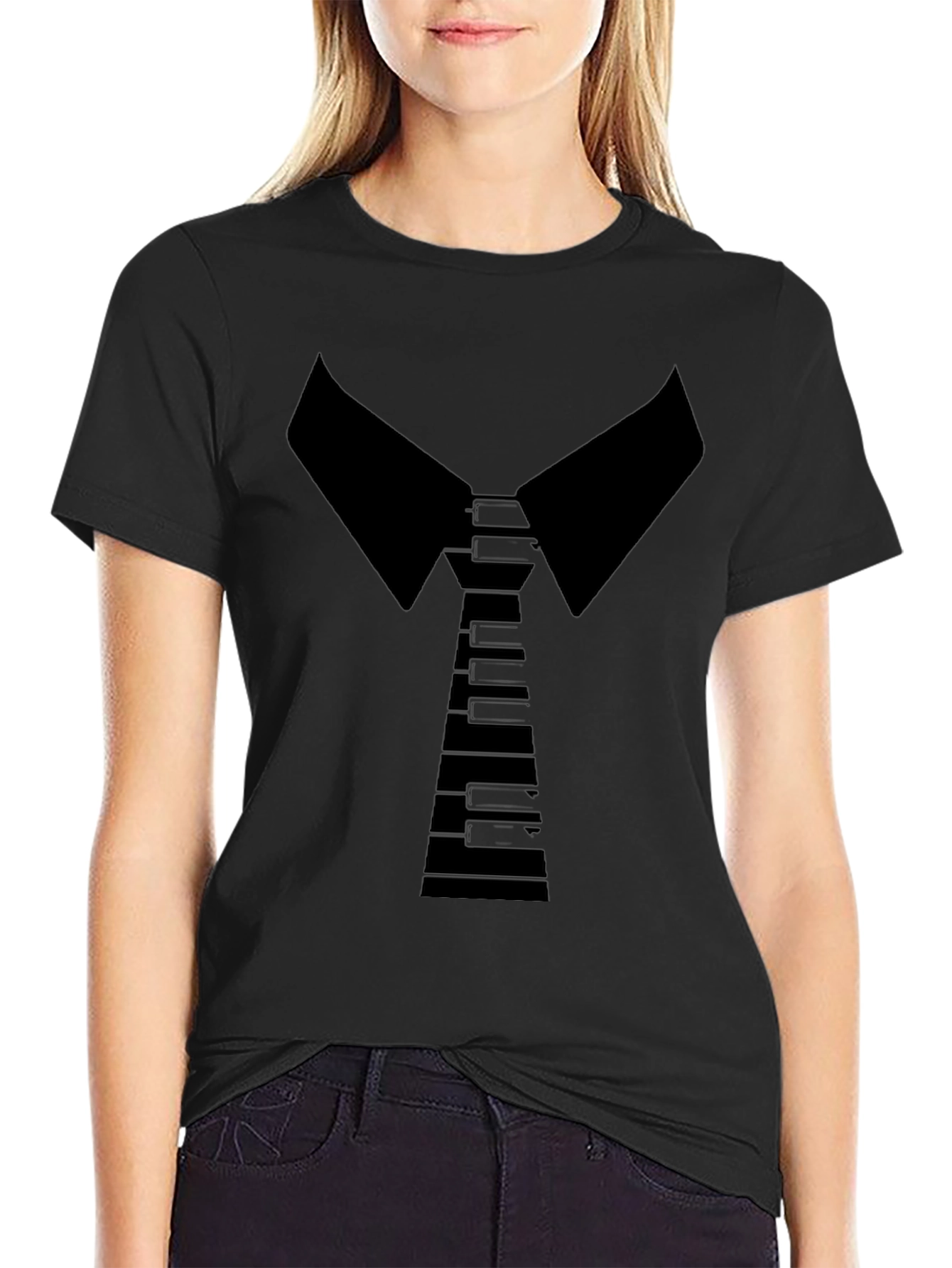 Piano Tie T-Shirt - Stylish Musician Tee