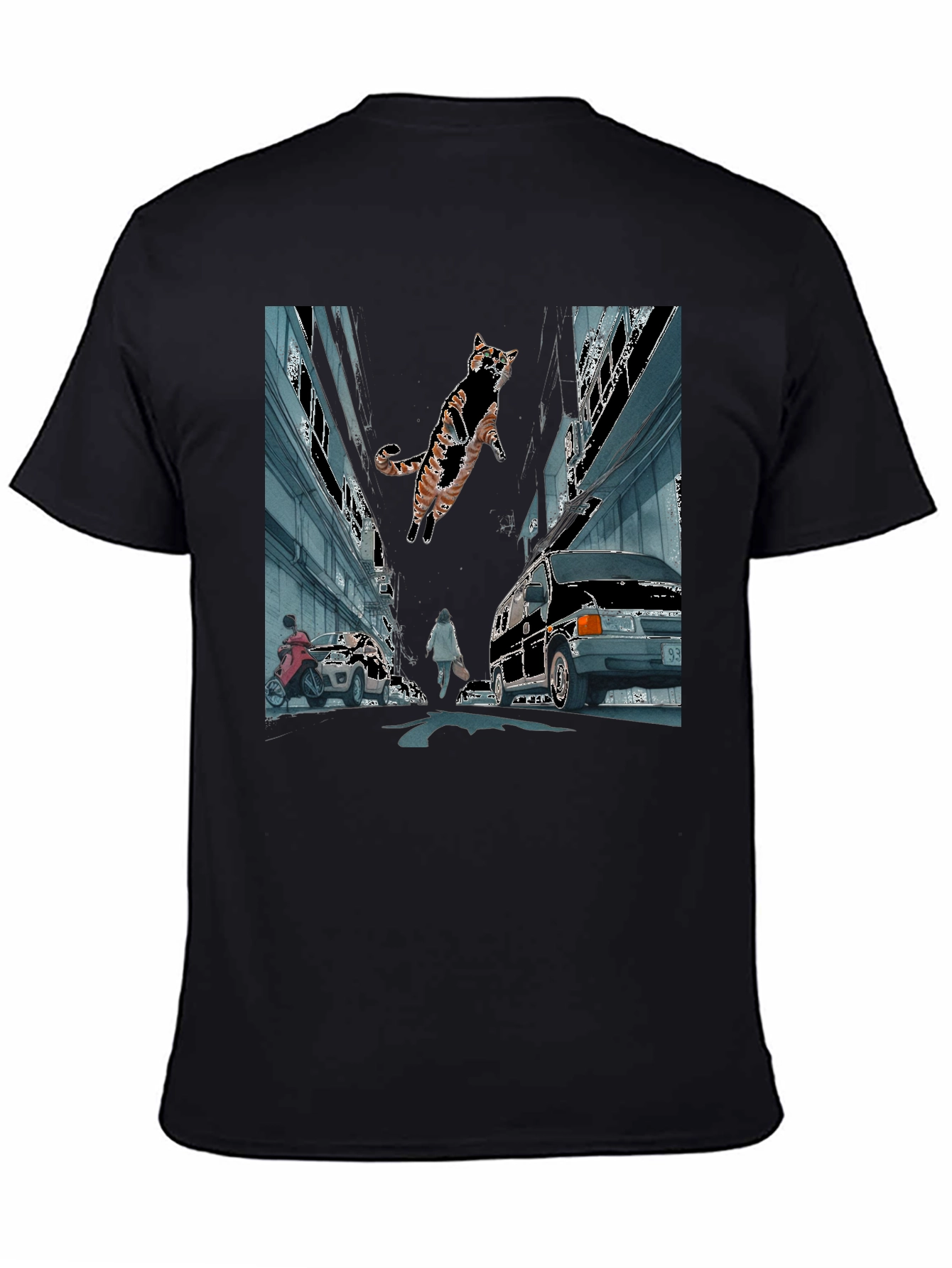 Urban Cat Adventure Graphic T-Shirt