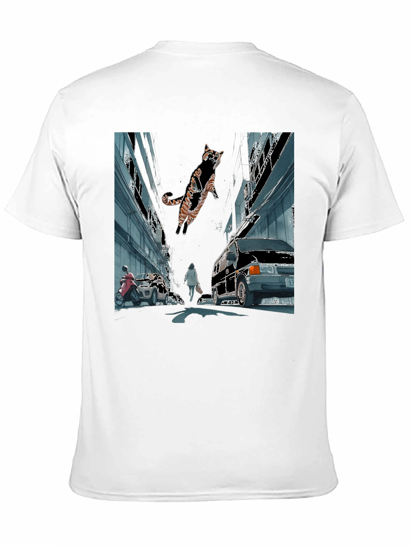Urban Cat Adventure Graphic T-Shirt