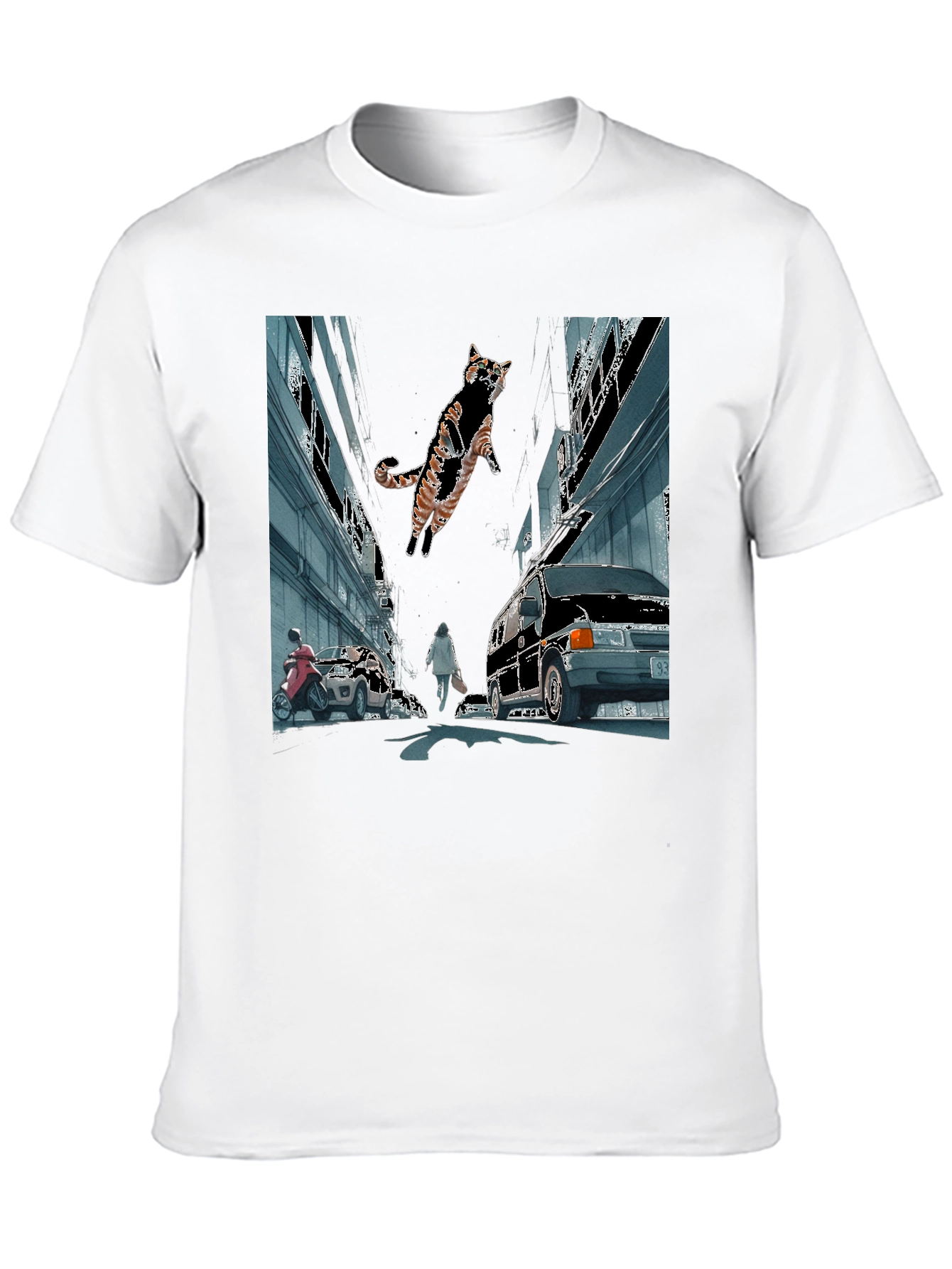 Urban Cat Adventure Graphic T-Shirt