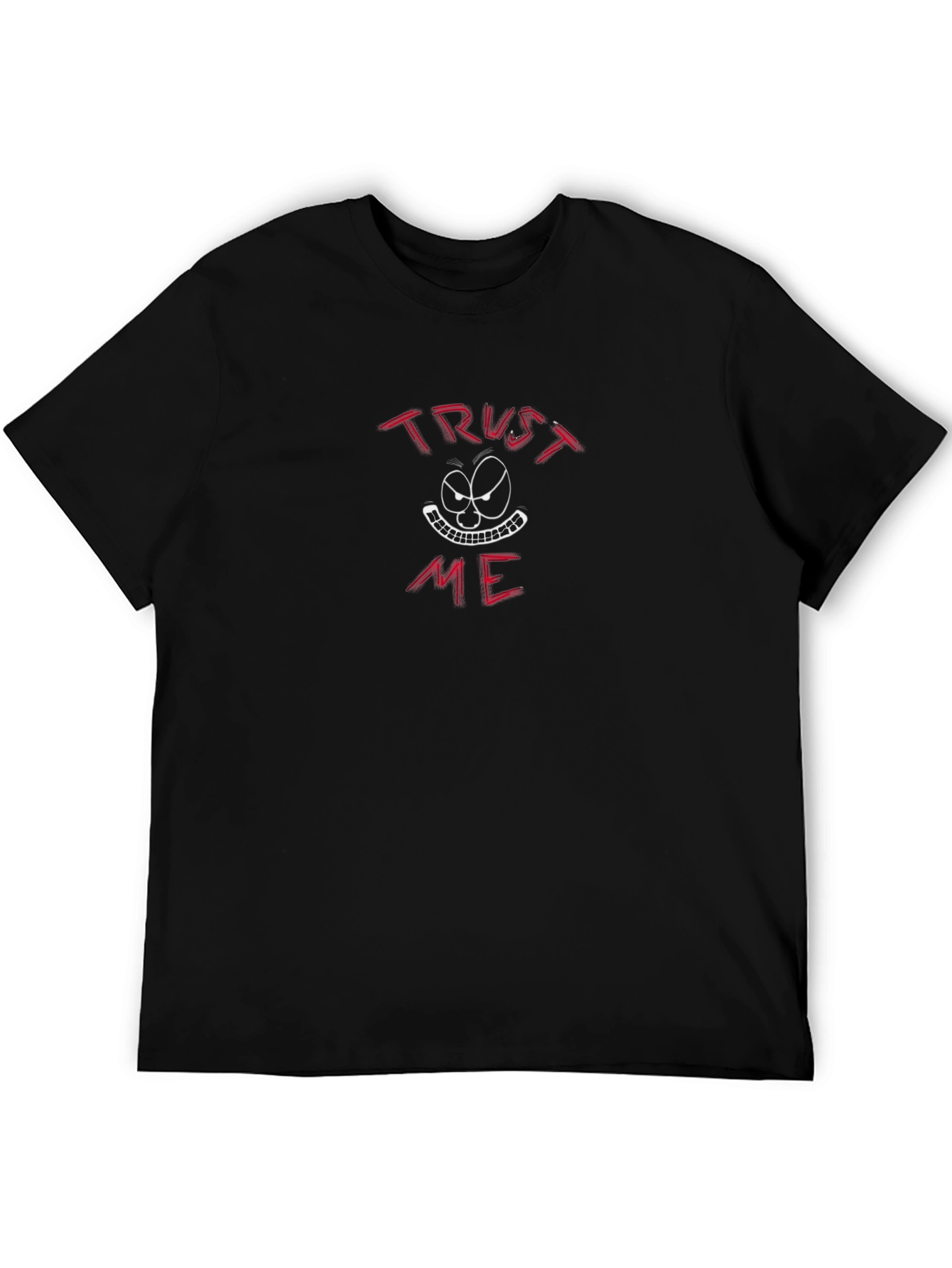 Trust Me Graphic Tee - Mens Black Cotton T-Shirt
