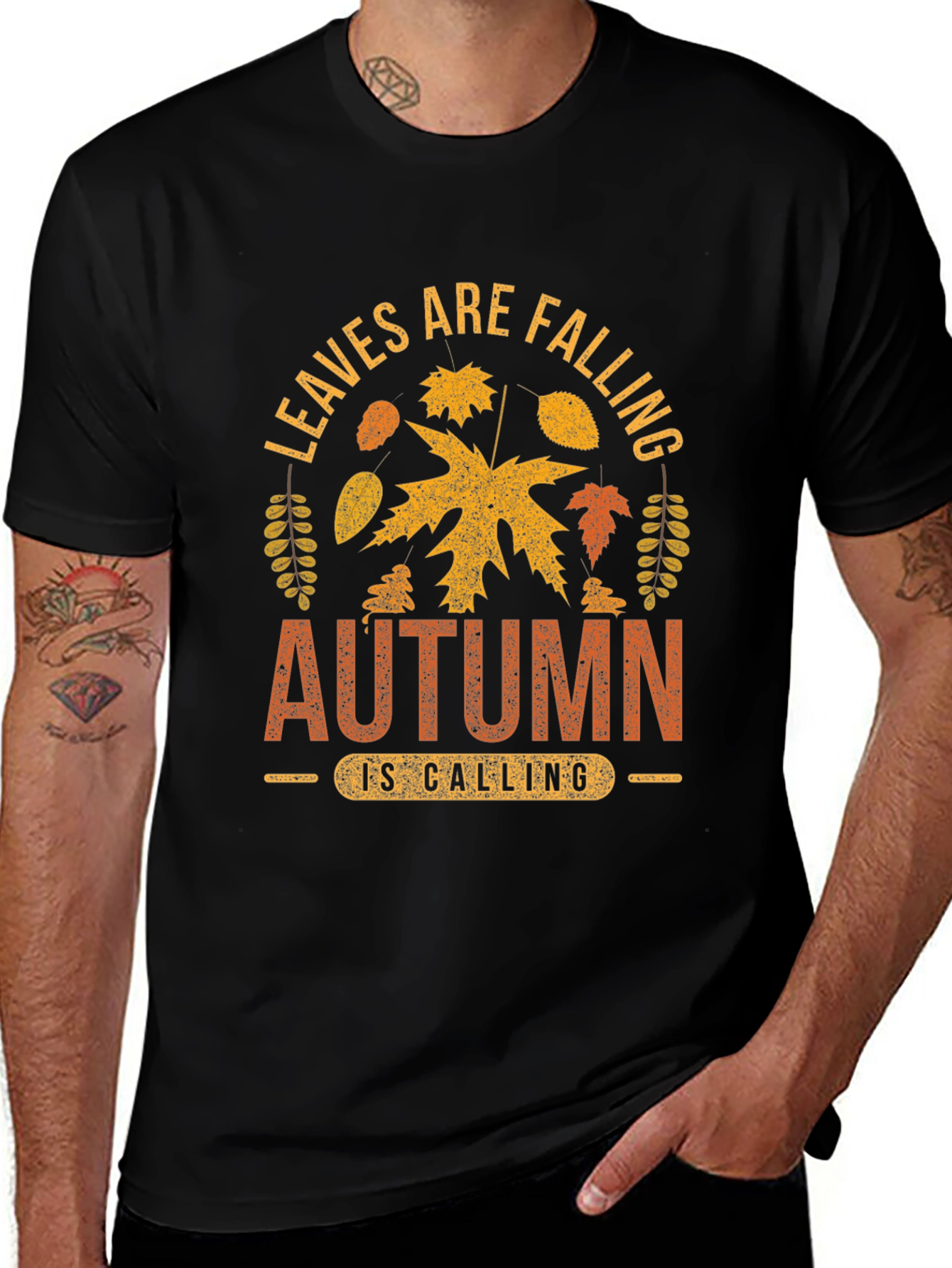 Autumn Leaves Falling T-Shirt - Cozy Fall Apparel