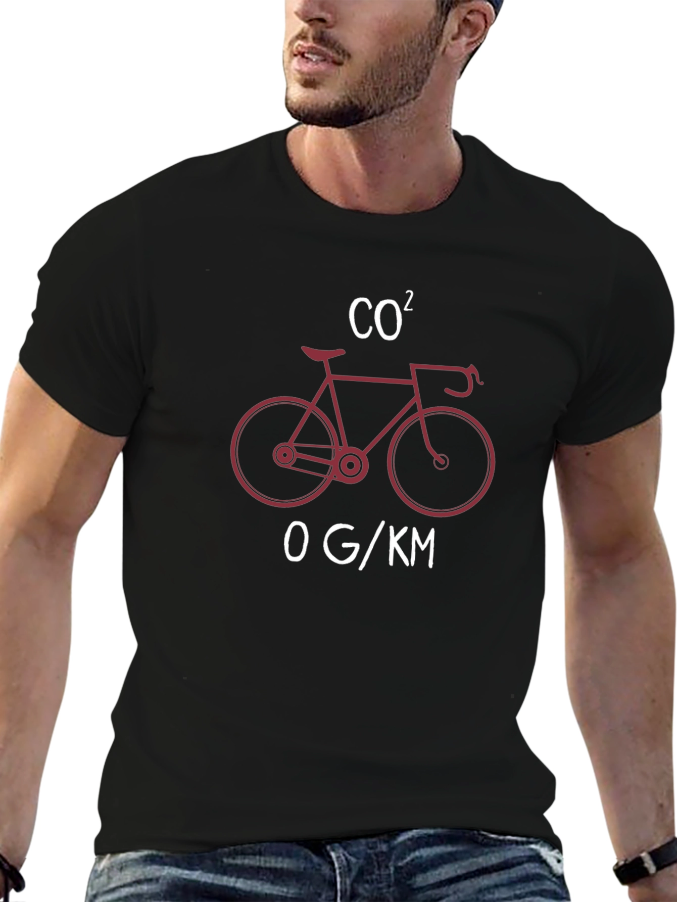 Eco-Friendly Cycling T-Shirt: CO2 Bicycle Design