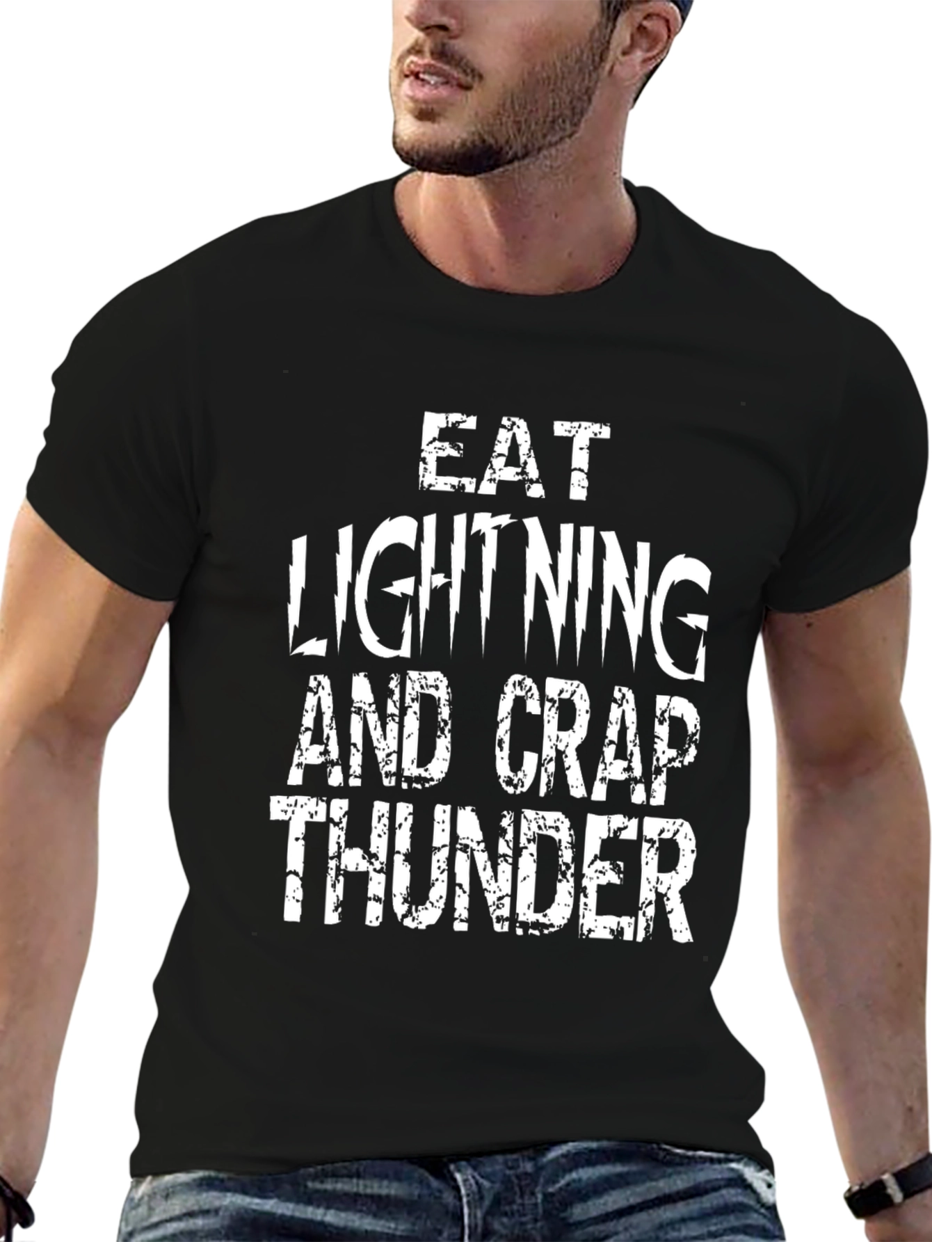 Eat Lightning Crap Thunder Black Graphic Tee
