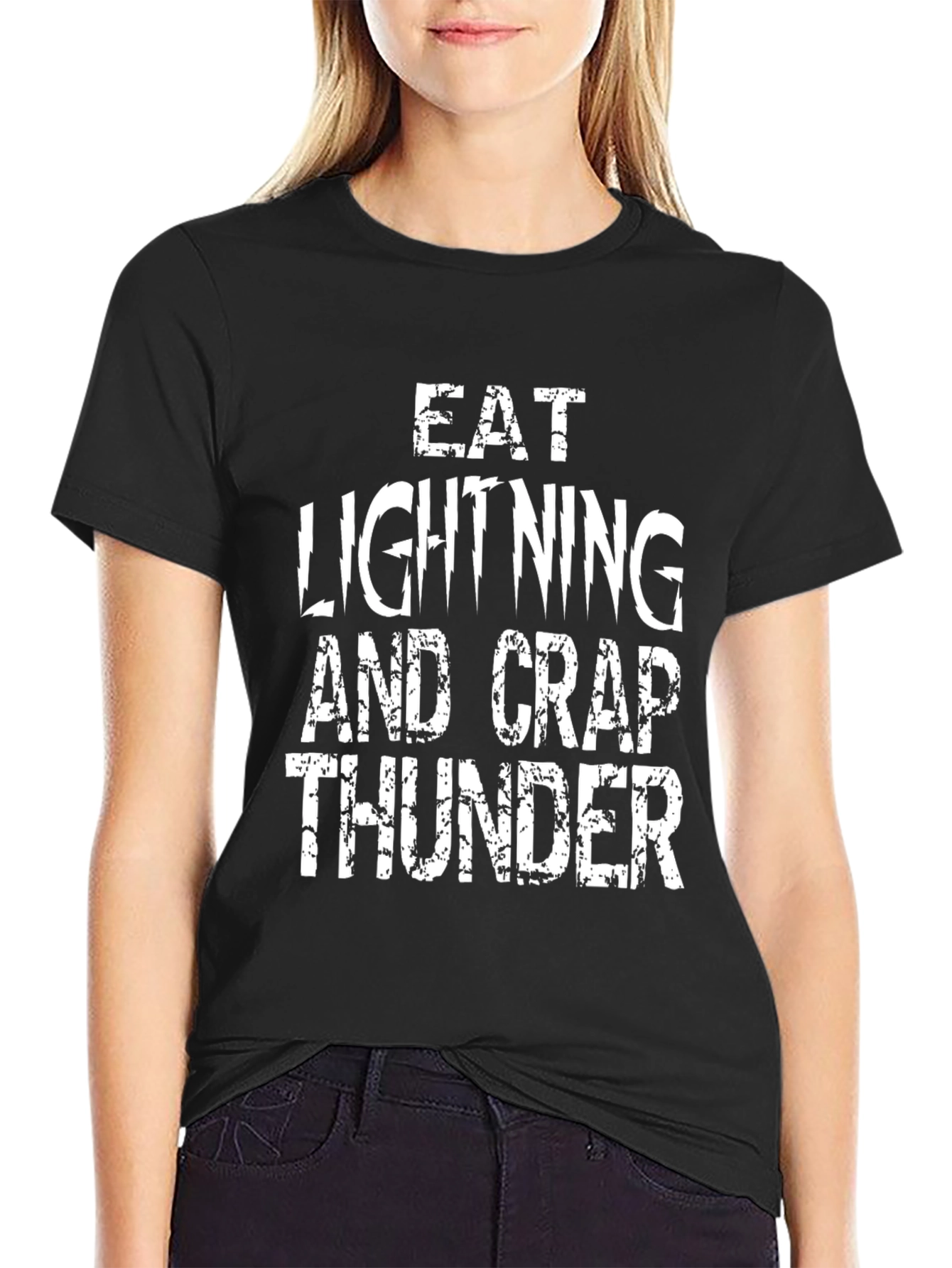 Eat Lightning Crap Thunder Black Graphic Tee