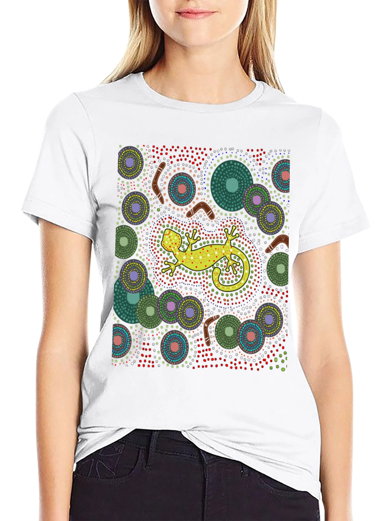 Aboriginal Art Lizard Tee