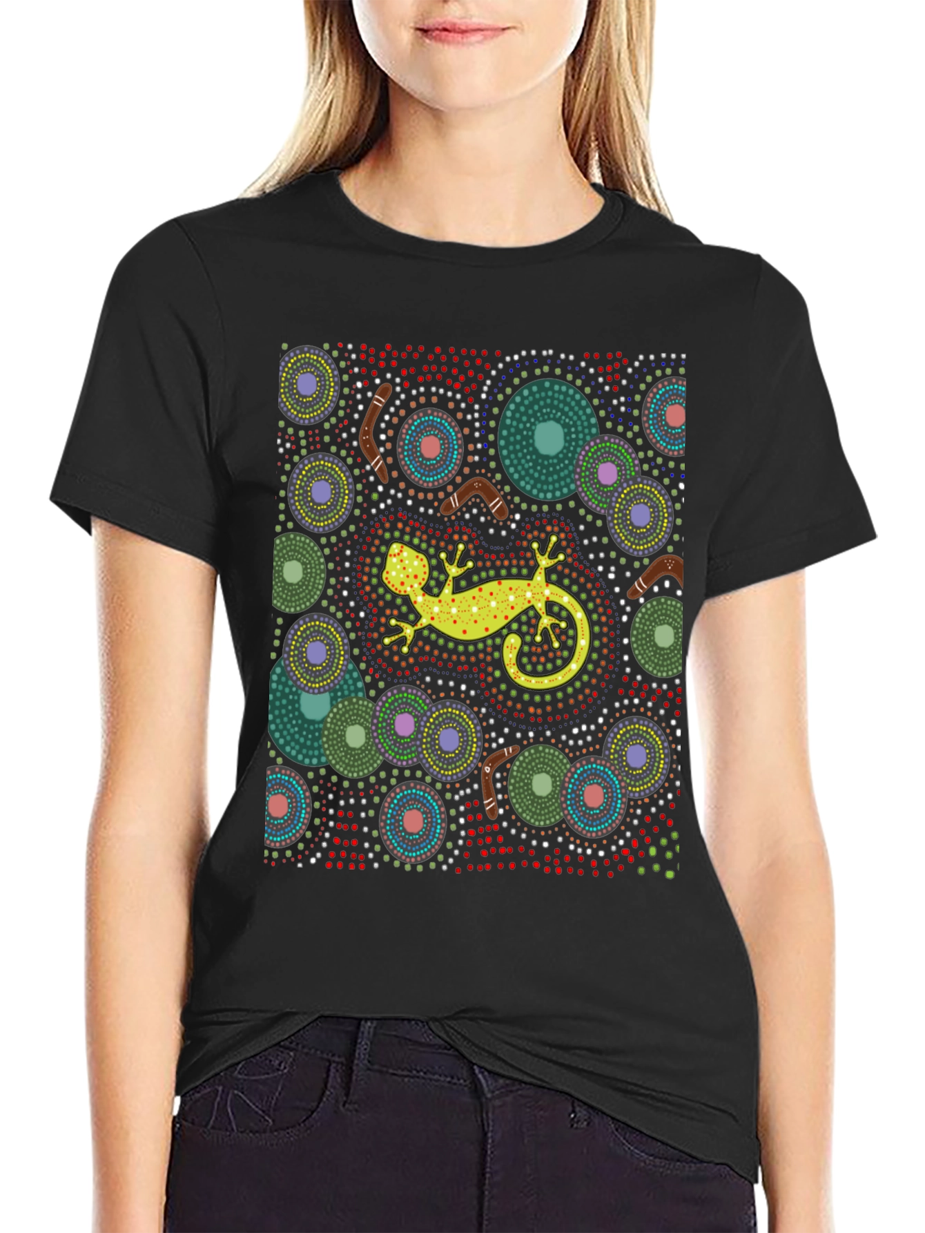 Aboriginal Art Lizard Tee