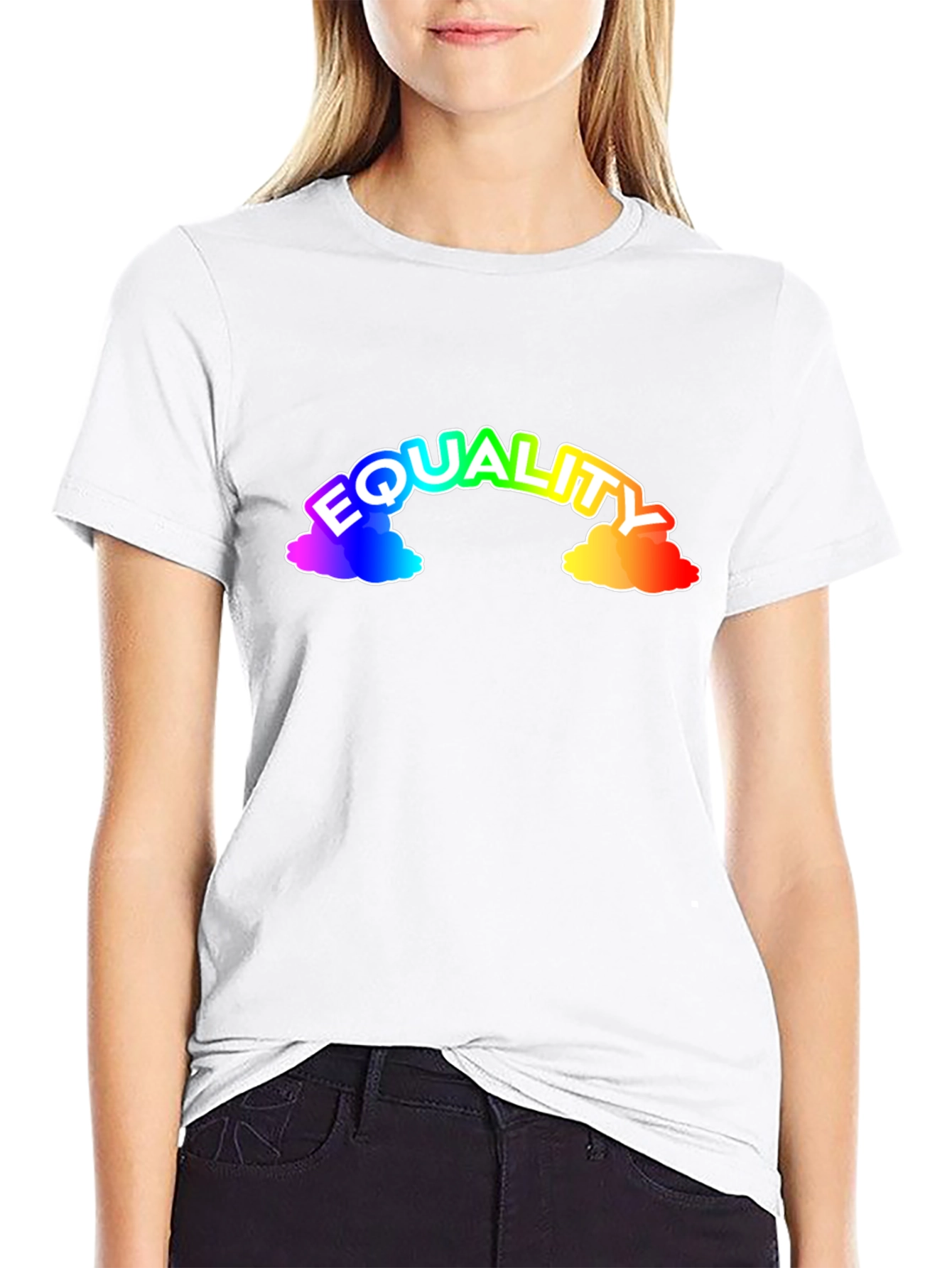 Equality Rainbow Graphic Black T-Shirt