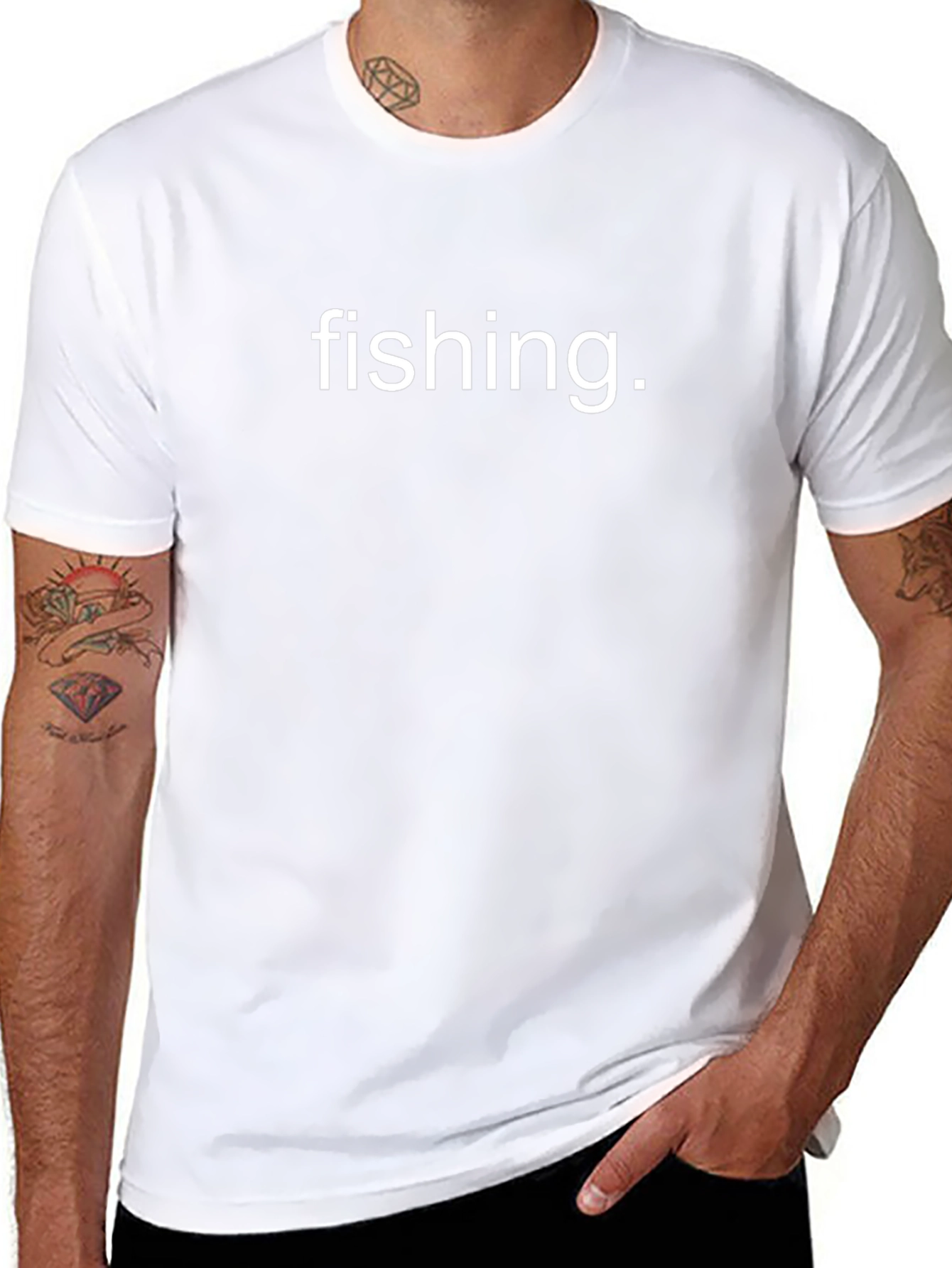 Fishing T-Shirt - Black Casual Tee for Men