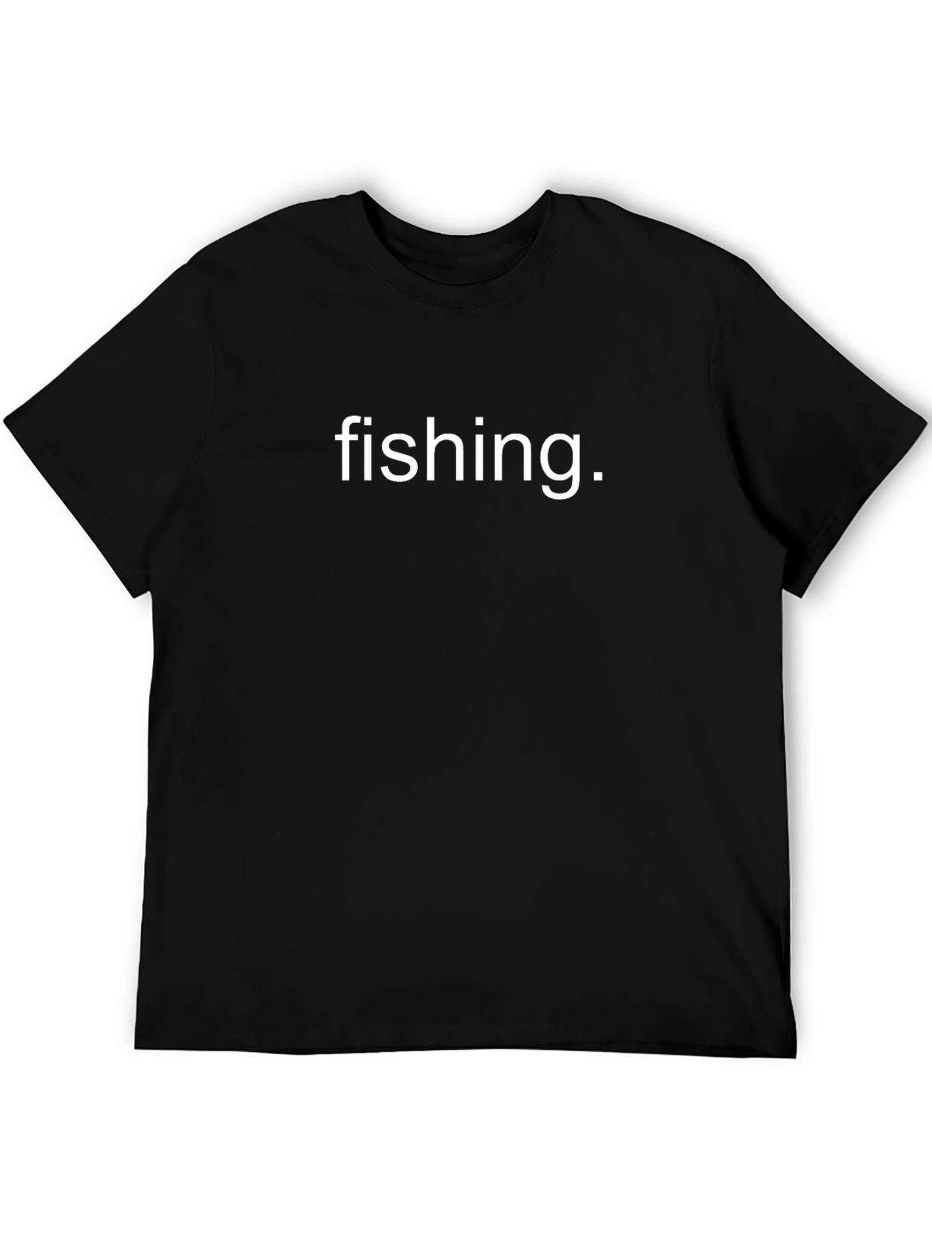 Fishing T-Shirt - Black Casual Tee for Men