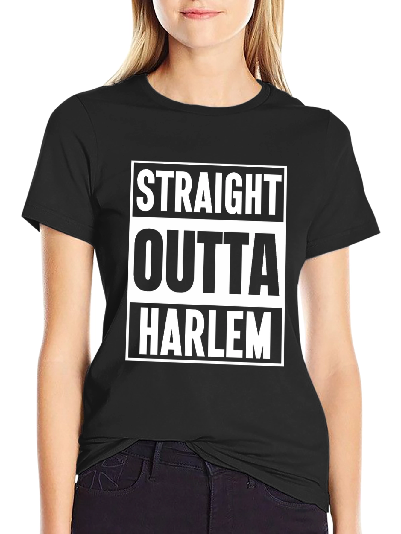 Straight Outta Harlem Graphic Tee - Black