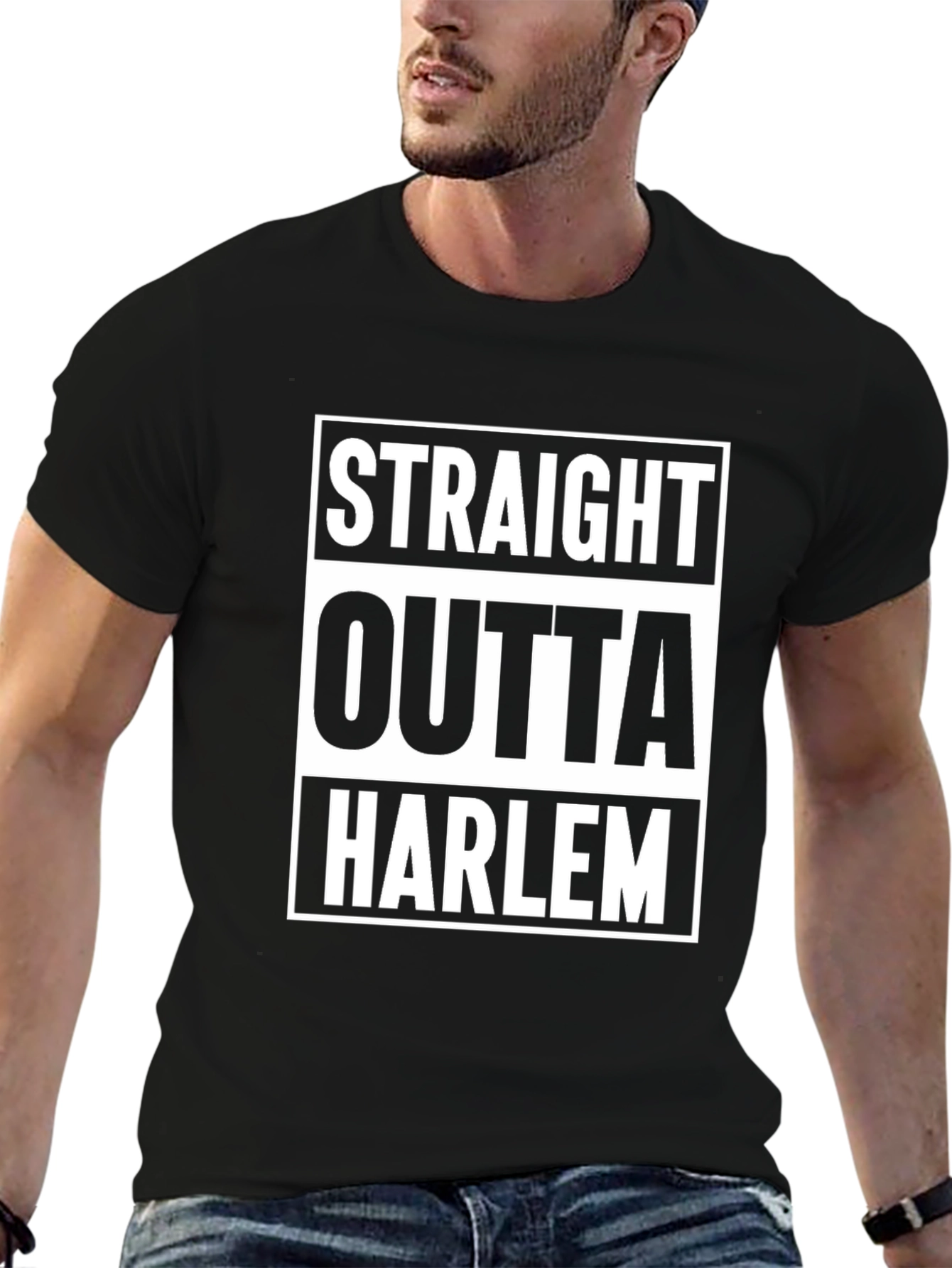 Straight Outta Harlem Graphic Tee - Black