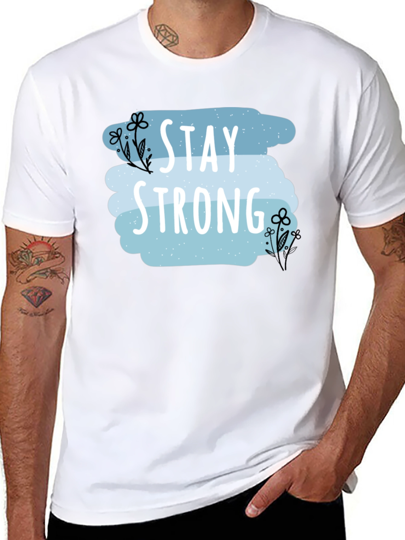 Stay Strong Graphic Print Mens T-Shirt
