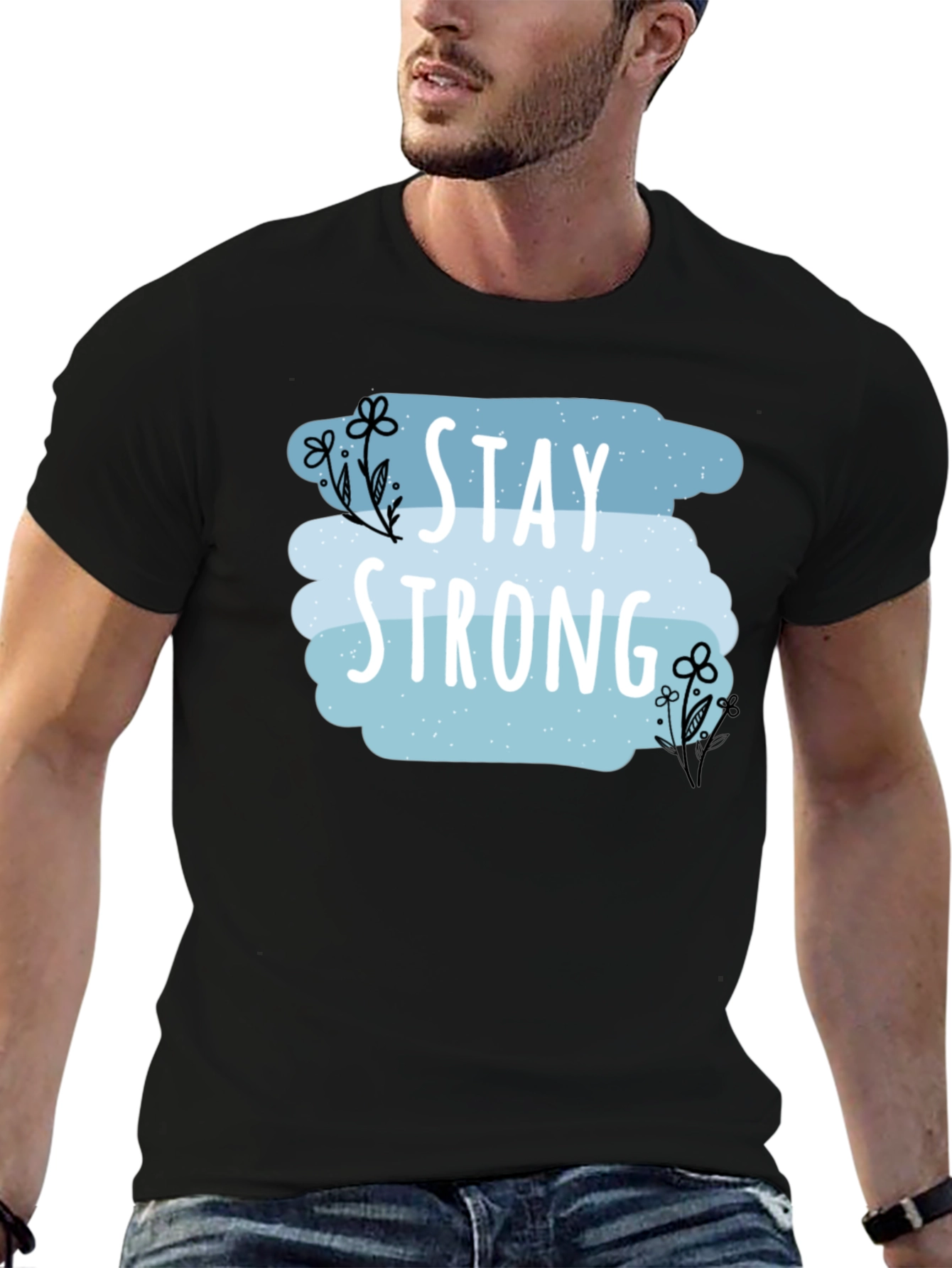 Stay Strong Graphic Print Mens T-Shirt