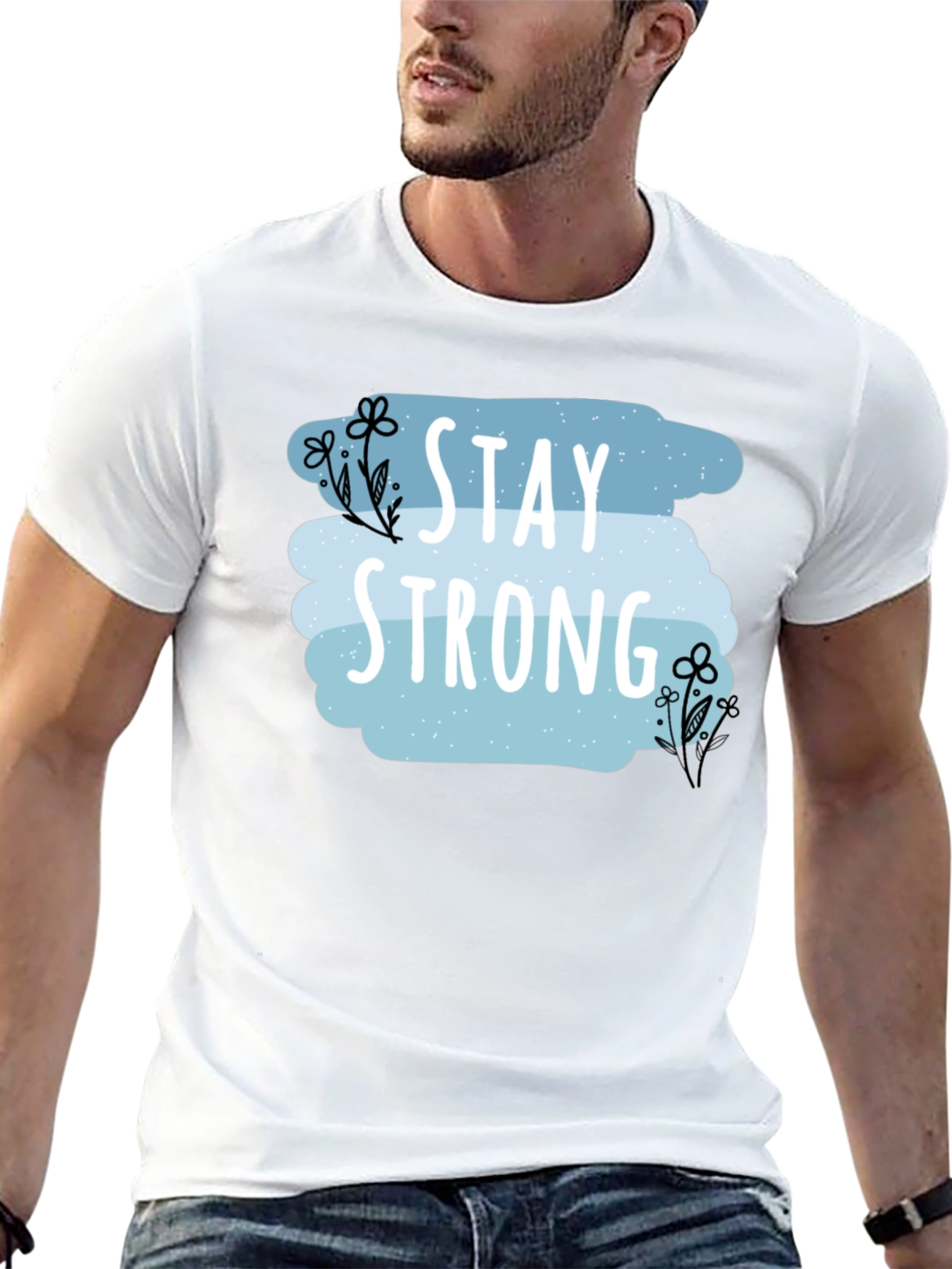 Stay Strong Graphic Print Mens T-Shirt