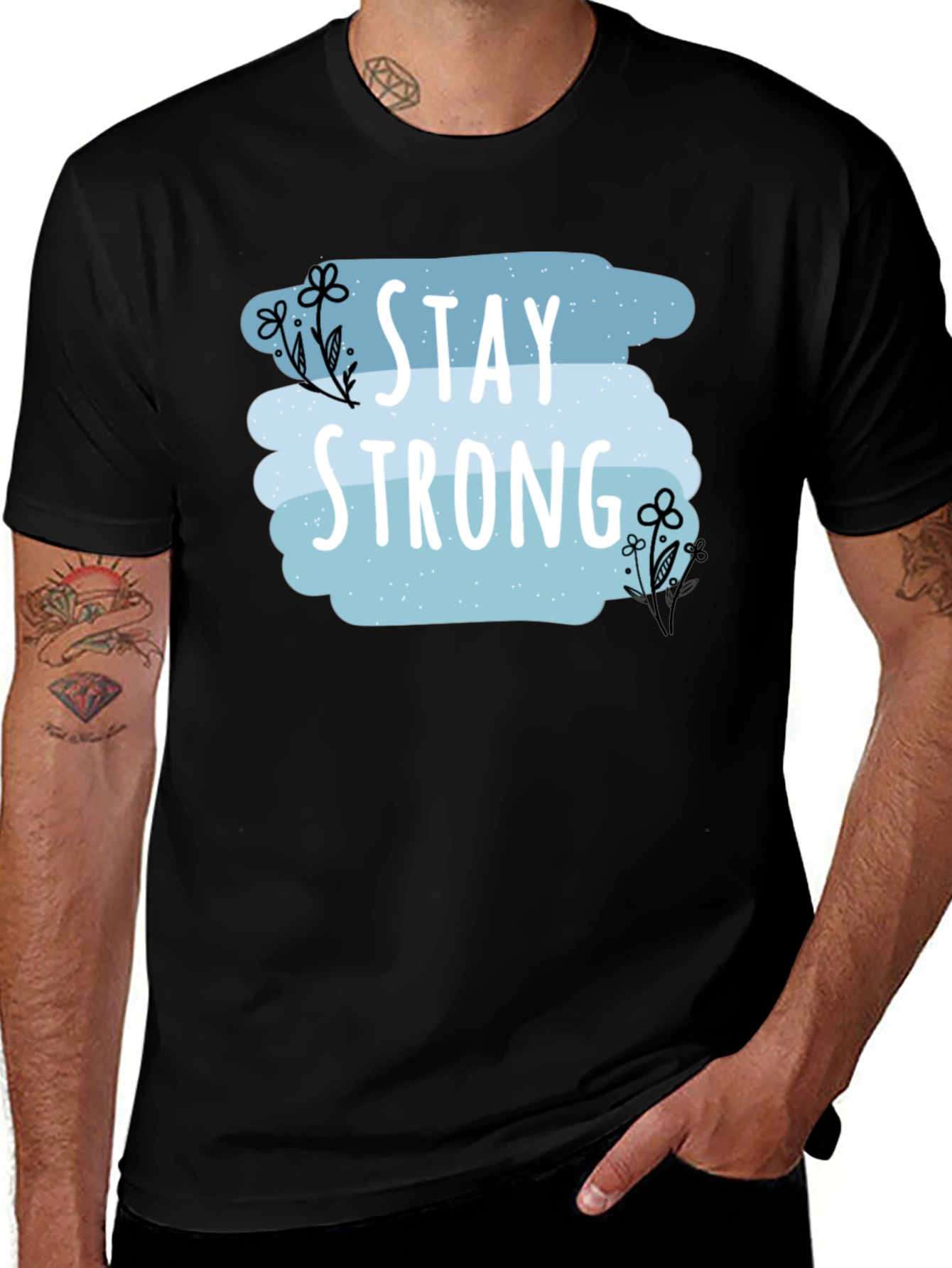 Stay Strong Graphic Print Mens T-Shirt