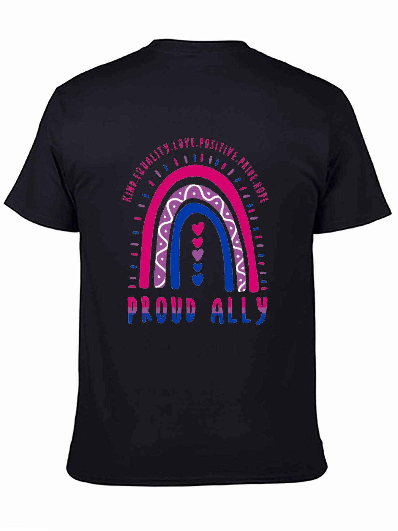 Proud Ally Bi Pride Rainbow Graphic T-Shirt