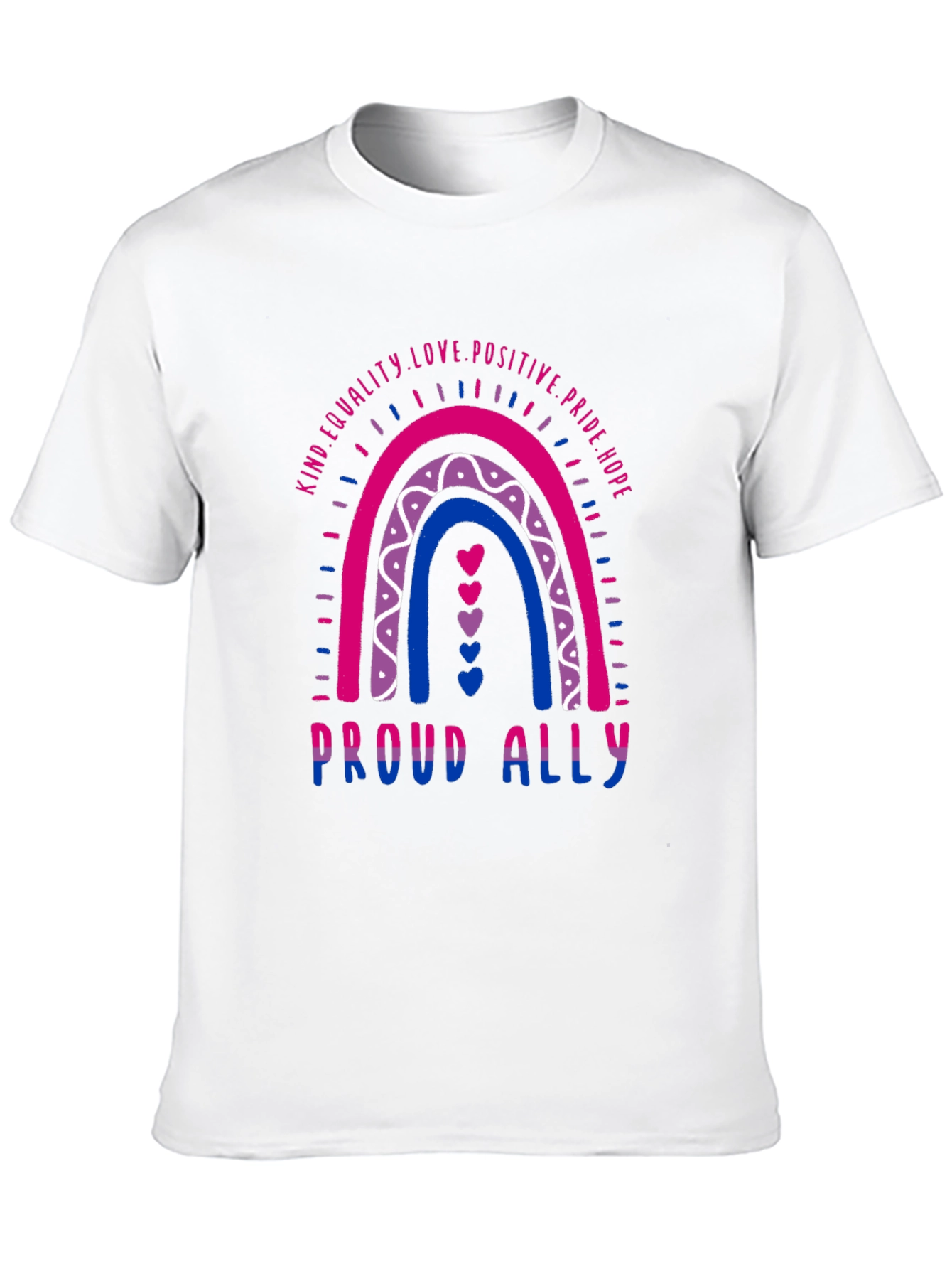 Proud Ally Bi Pride Rainbow Graphic T-Shirt