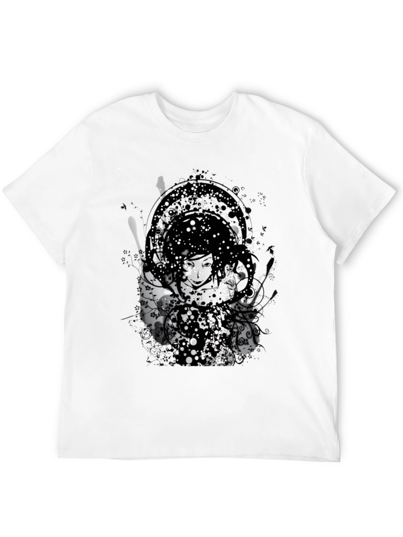 Abstract Graphic Print Black T-Shirt
