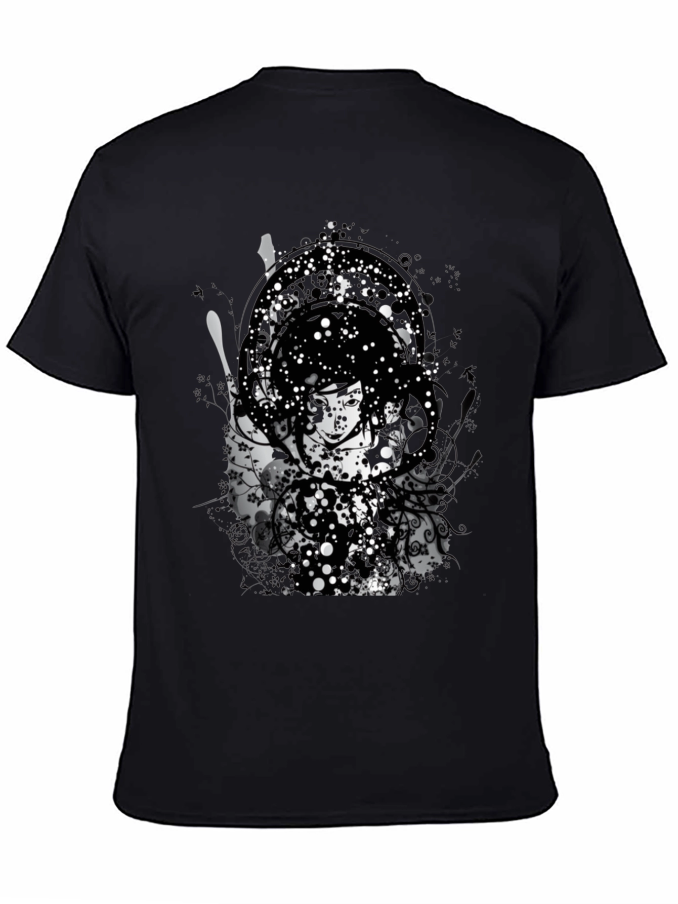 Abstract Graphic Print Black T-Shirt