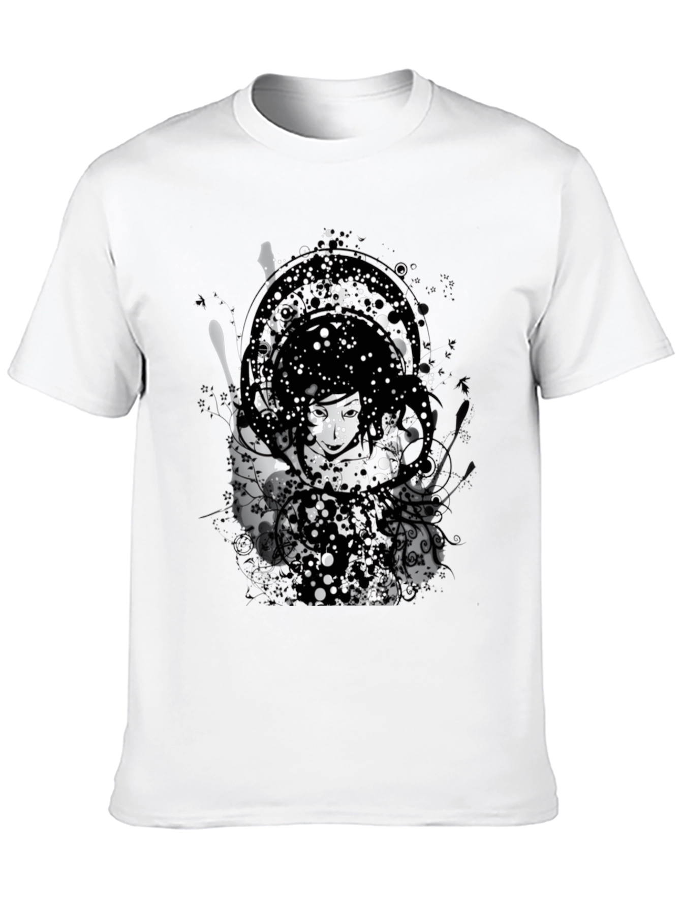 Abstract Graphic Print Black T-Shirt