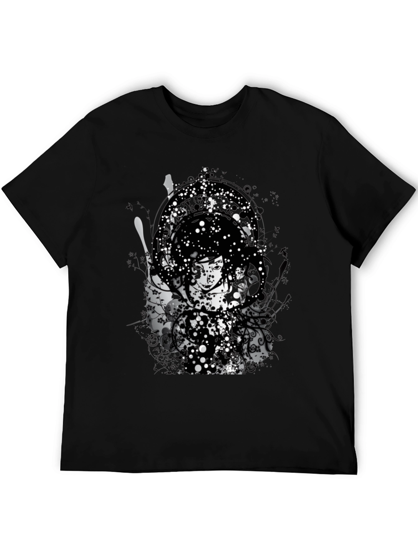 Abstract Graphic Print Black T-Shirt