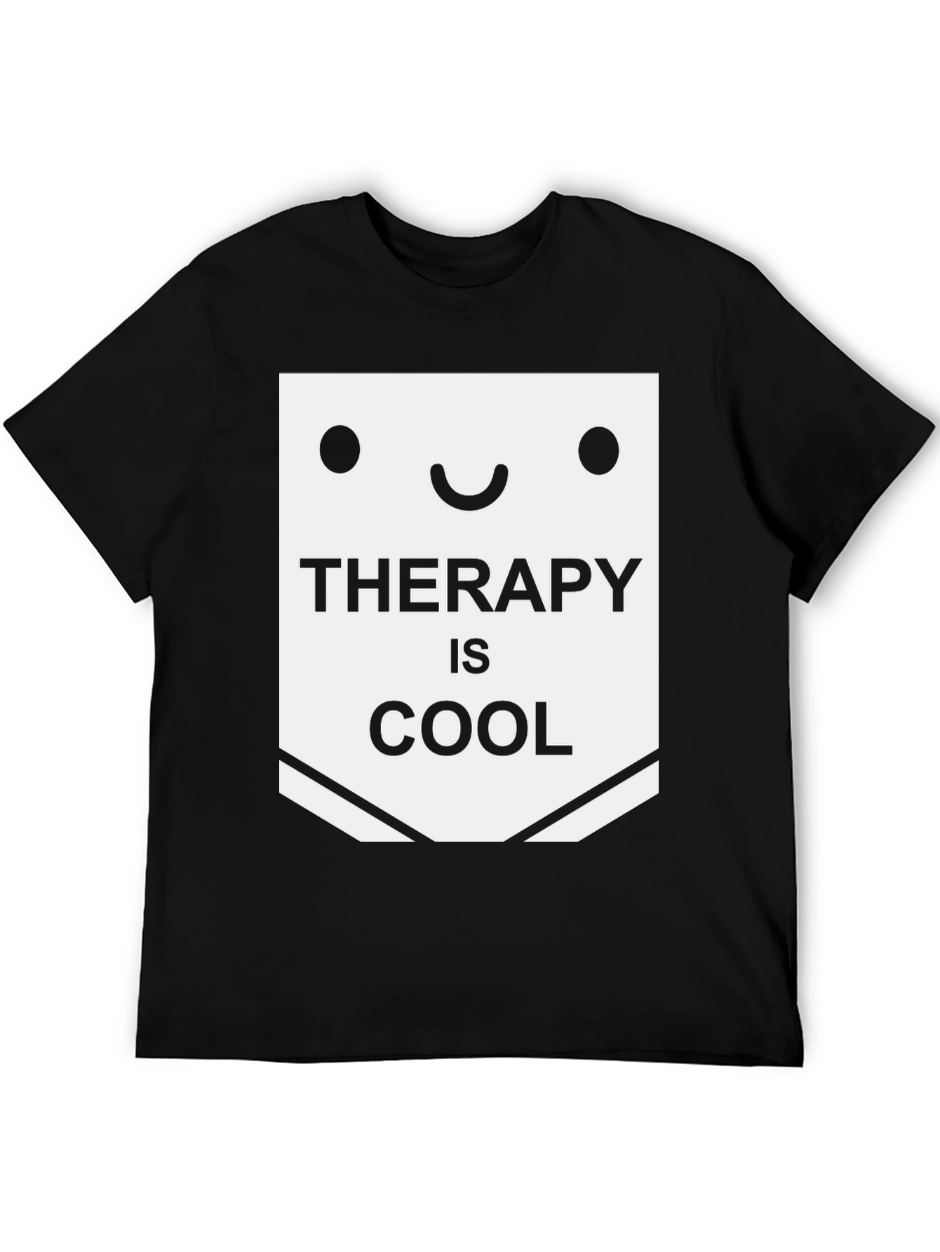Therapy is Cool Graphic Tee - Black Cotton T-Shirt