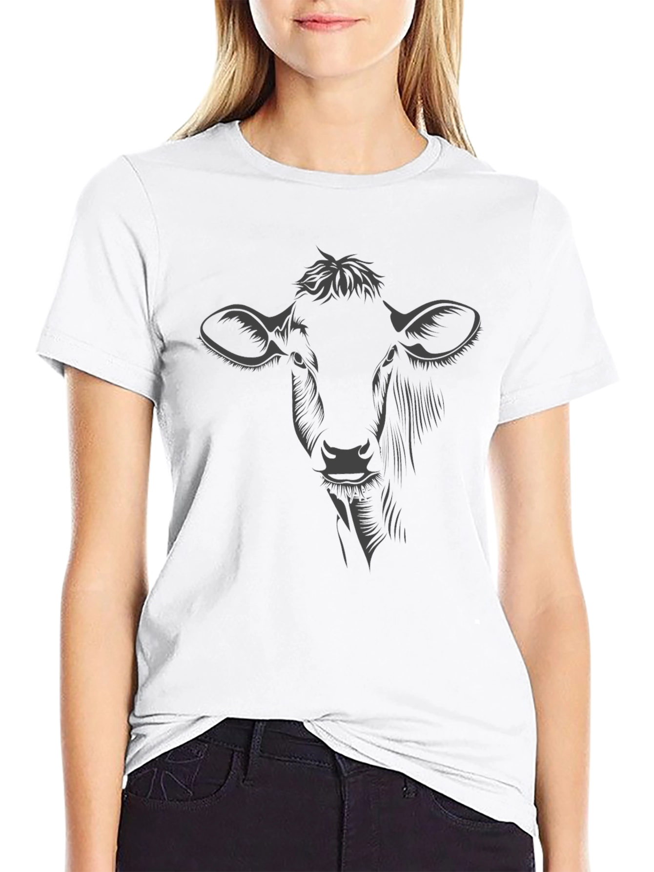 Cow Graphic T-Shirt - Mens Black Tee