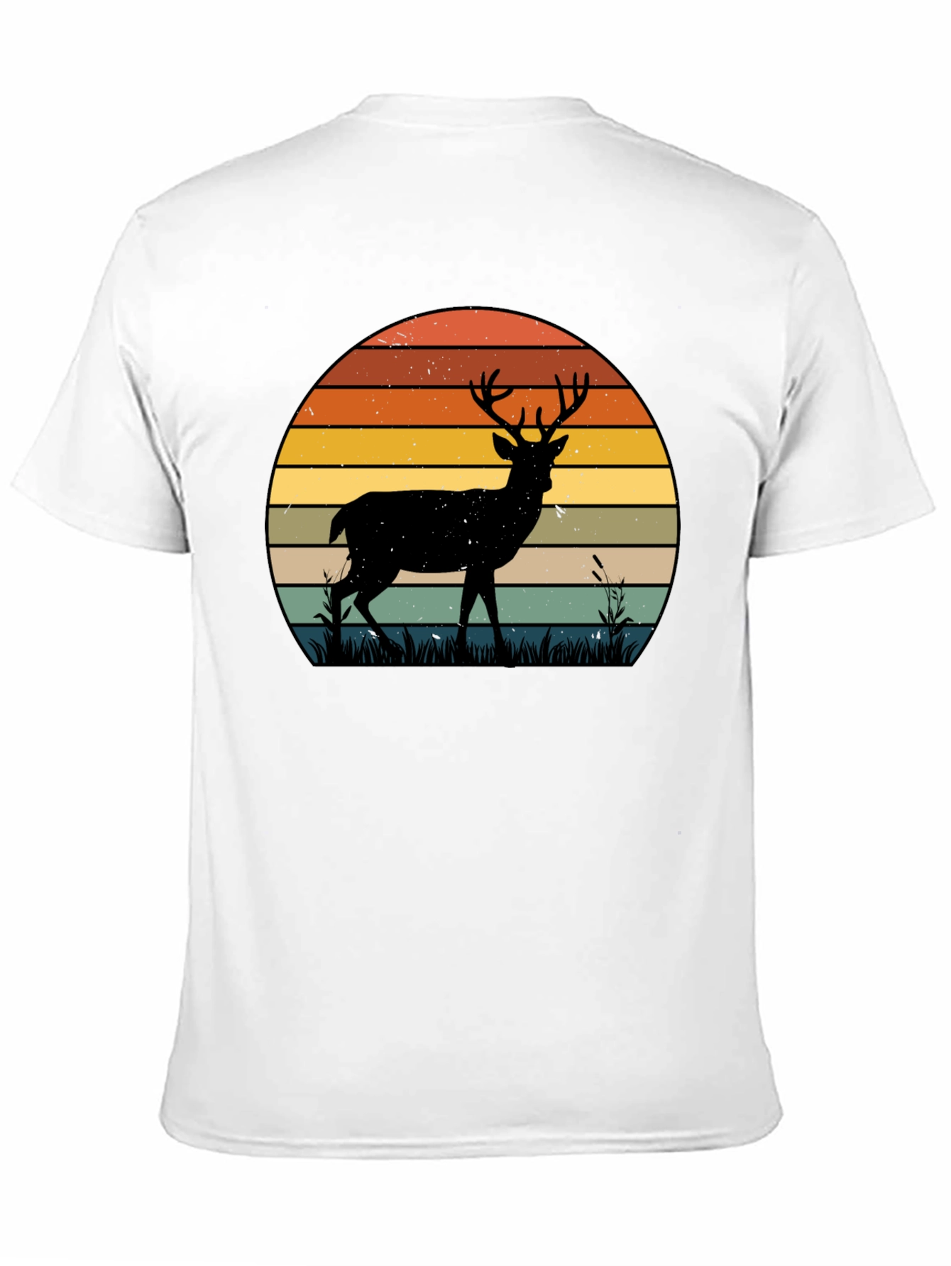 Retro Deer Sunset Graphic T-Shirt