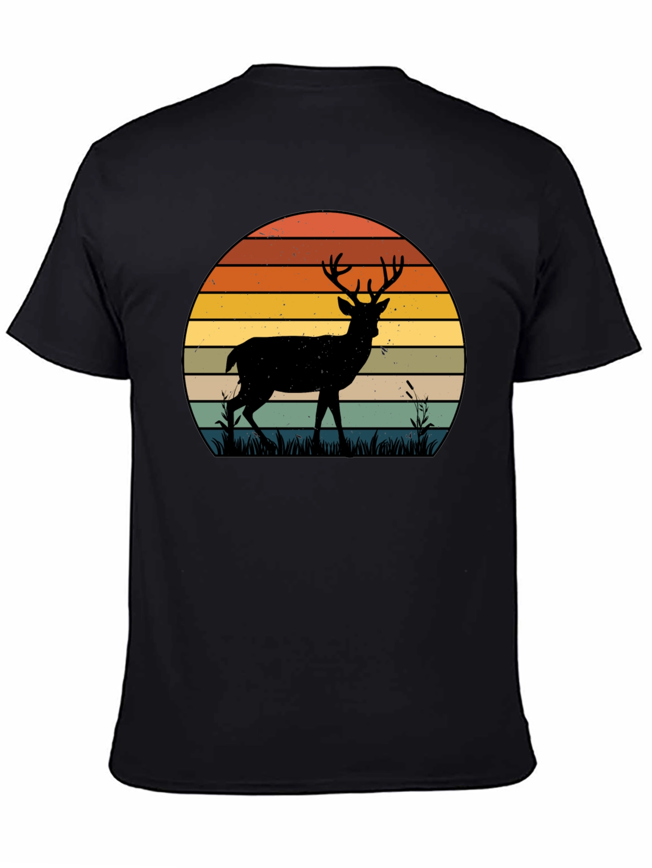 Retro Deer Sunset Graphic T-Shirt