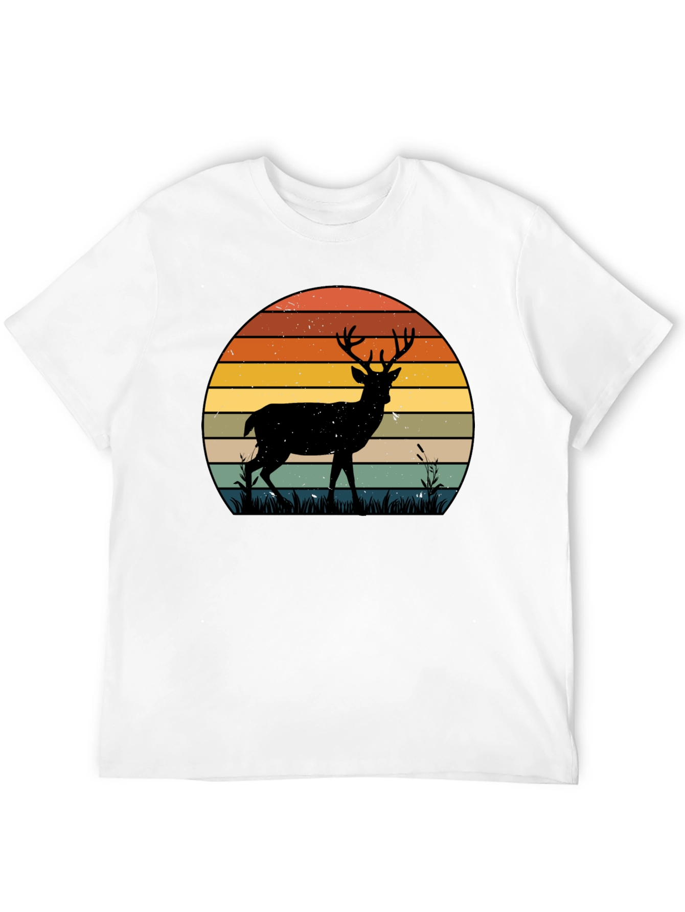 Retro Deer Sunset Graphic T-Shirt